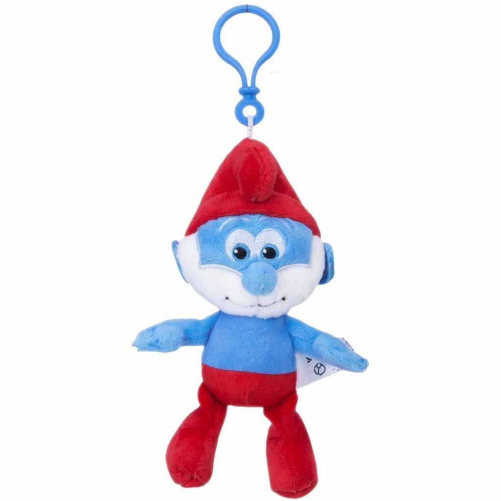 Dinotoys Schlüsselanhänger Schlümpfe Blindpack Plüsch Anhänger Bagclip 16 cm Überraschung (Set, 1-tlg., Geschenk-Set), Zufällige Schlumpf Figur im Blindpack mit Clip zum Sammeln