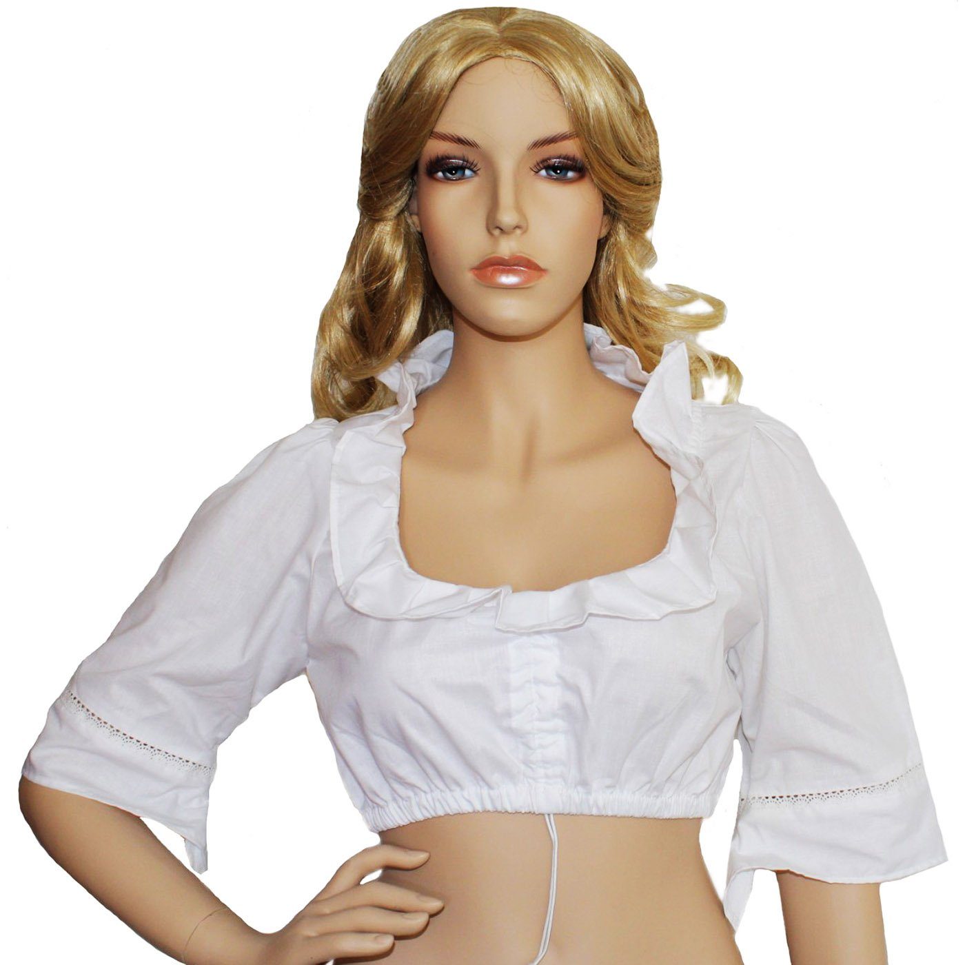 German Wear Dirndlbluse GW1501 Dirndl-bluse Trachtenbluse in Weiß Trachtenm günstig online kaufen