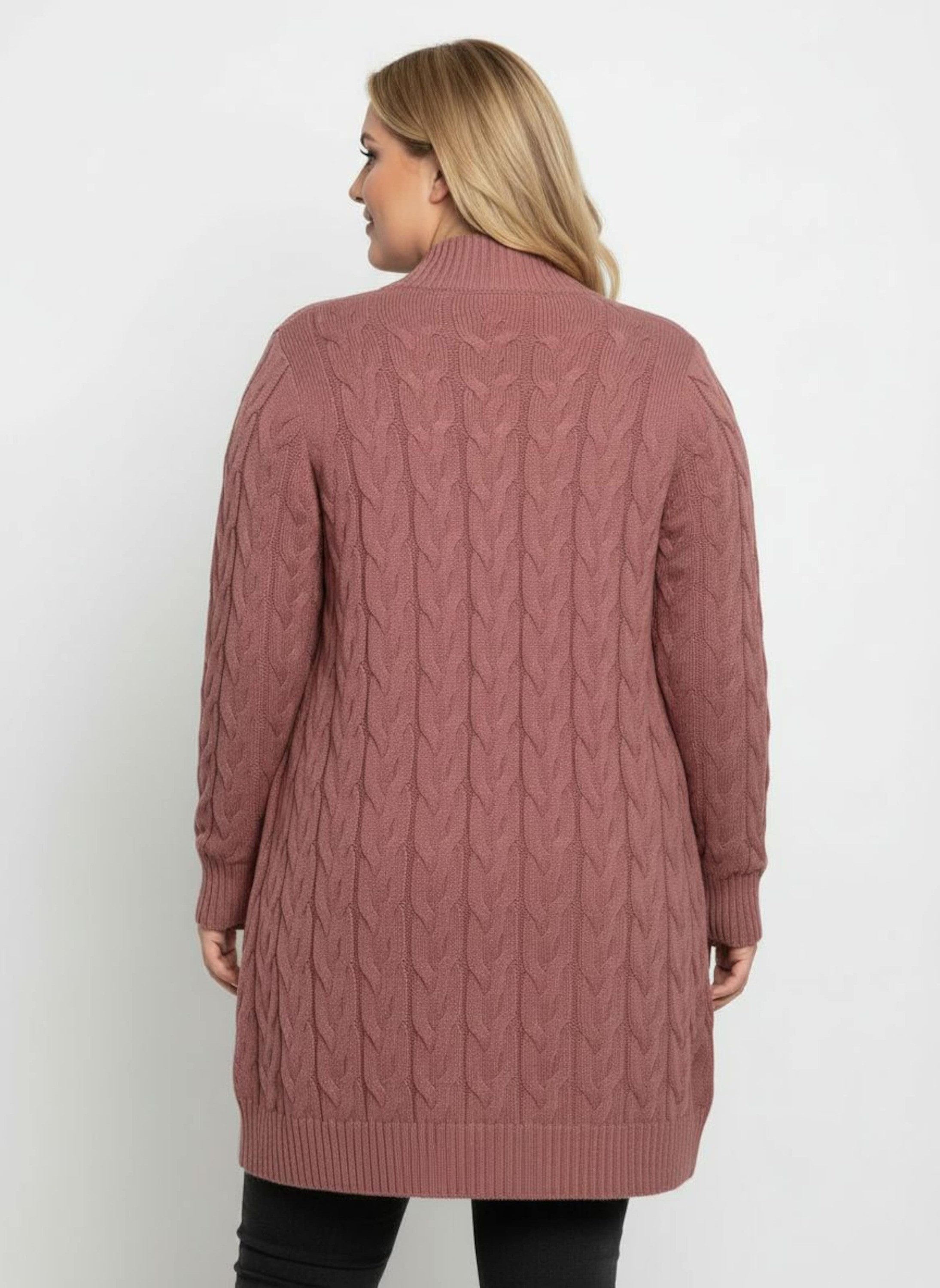 Witt Strickjacke Long-Strickjacke Langarm Zopfmuster