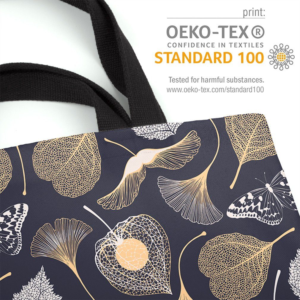 VOID Henkeltasche (1-tlg), Gepresste Blätter Ginkgo Pflanzen schmetterling günstig online kaufen