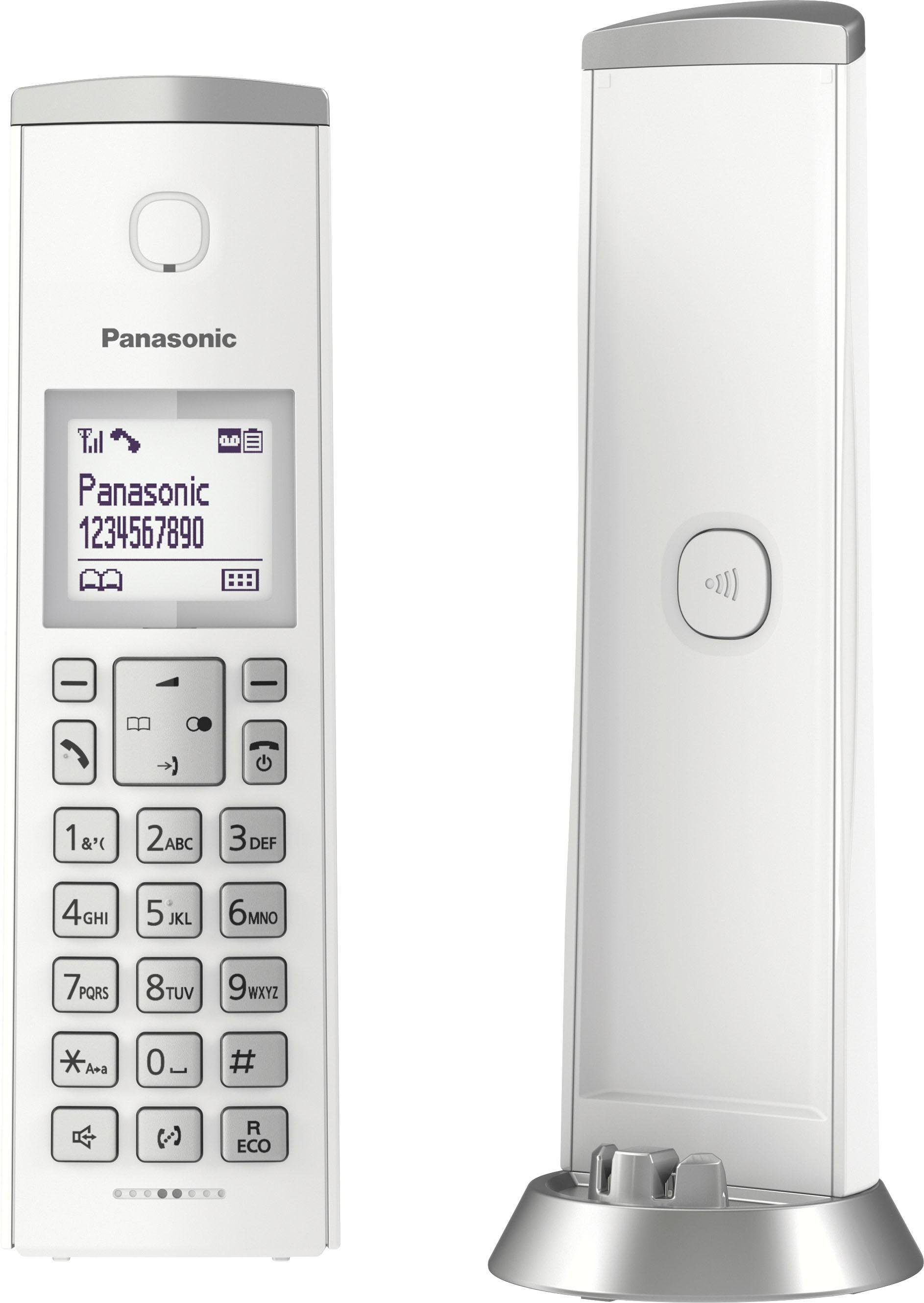 Schnurloses (Mobilteile: Panasonic Navigationstaste) Wege 4 weiß/silberfarben KX-TGK220 DECT-Telefon 1,