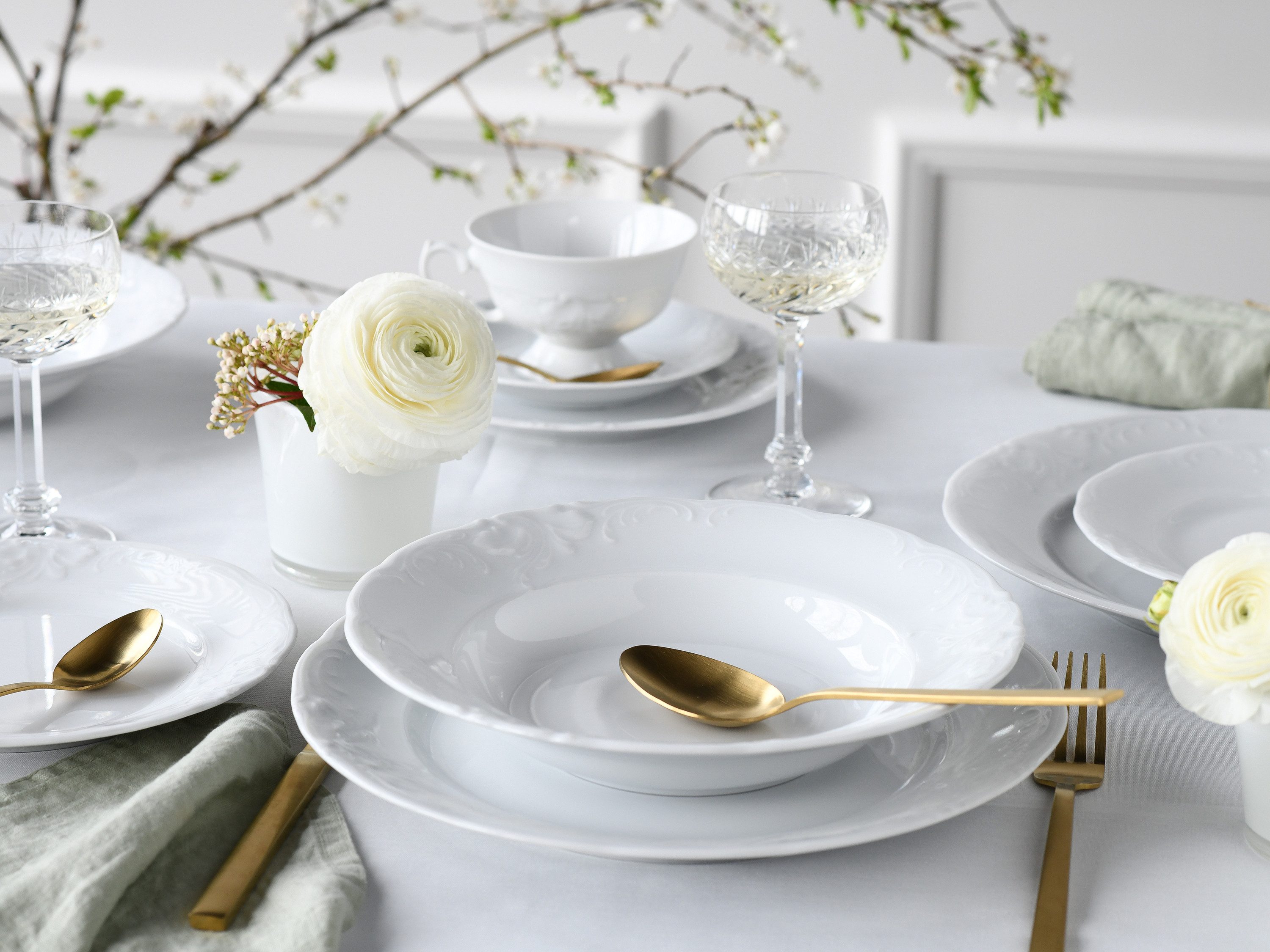 CreaTable Kombiservice Frederike Weiss (30-tlg), 6 Personen, Porzellan