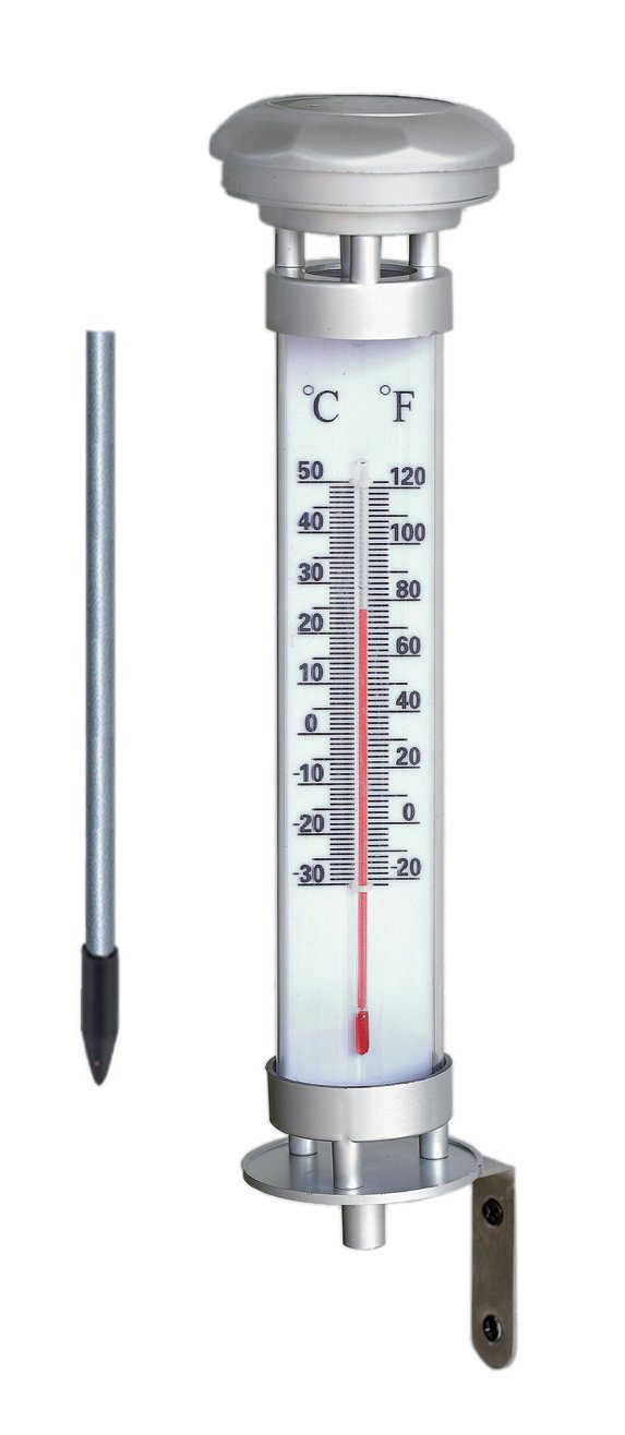 Lantelme Gartenthermometer Innenthermometer 20cm weiß Aussenthermometer  Kunststoff Analog -35 bis +50 Grad Garten Außen Innen Zimmer Thermometer -  commaik
