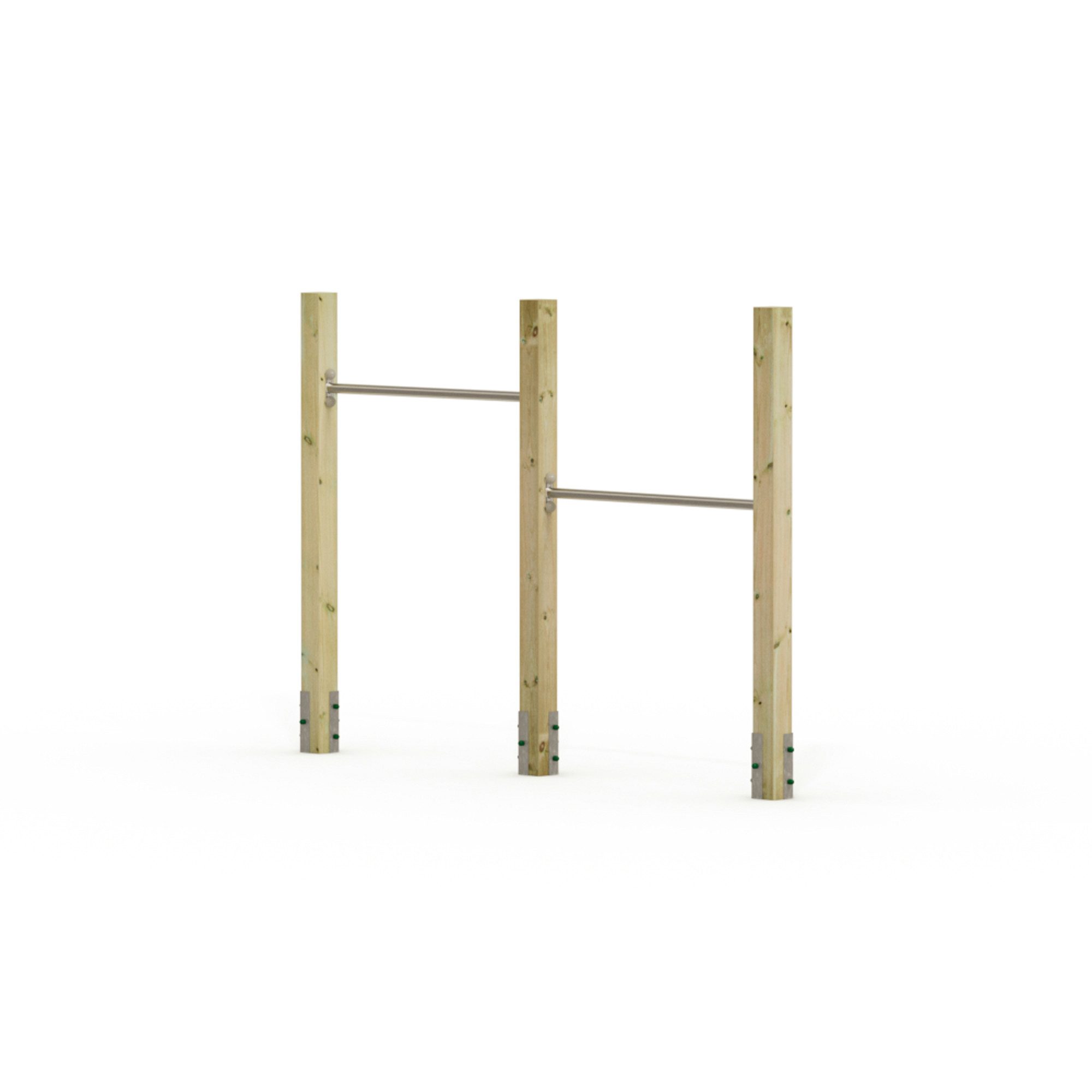 Wickey Turnreck FIT Tumble 302 - Doppel-Turnreck mit Reckstangen für den Garten, (Unterschiedlich montierbare Höhen (90 - 140 cm) – mitwachsend nutzbar, - Komplettset Inkl. Schrauben & Befestigungsmaterial), mitwachsend, extrem witterungsbeständig, 100 kg