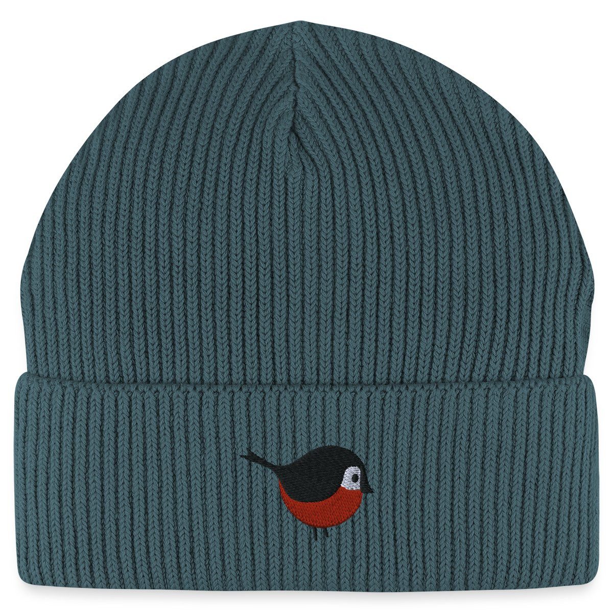 Beanie Vogel Stickerei Fisherman Beanie Bio Mütze
