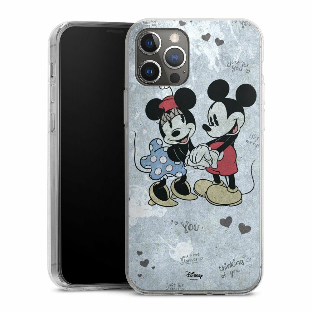 DeinDesign Handyhülle Disney Mickey & Minnie Mouse Vintage Mickey&Minnie In Love, Apple iPhone 12 Pro Silikon Hülle Bumper Case Handy Schutzhülle