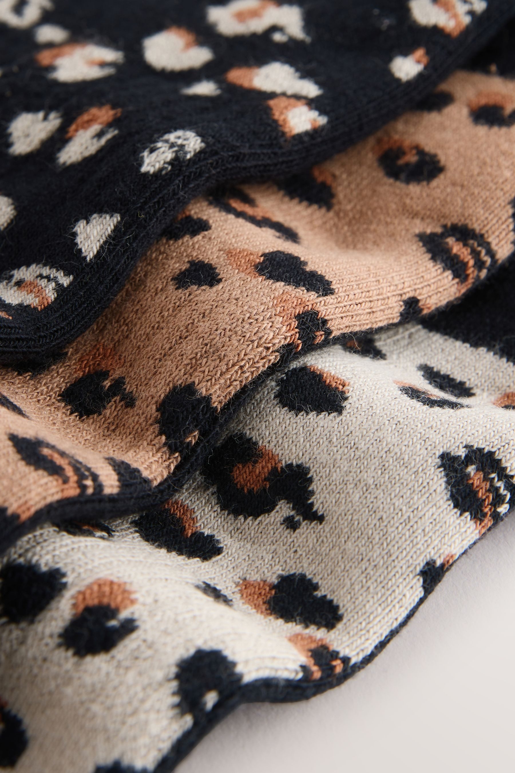 Next Kurzsocken Sportsocken mit Animalprint + Fußbett, 3er-Pack (1-Paar)