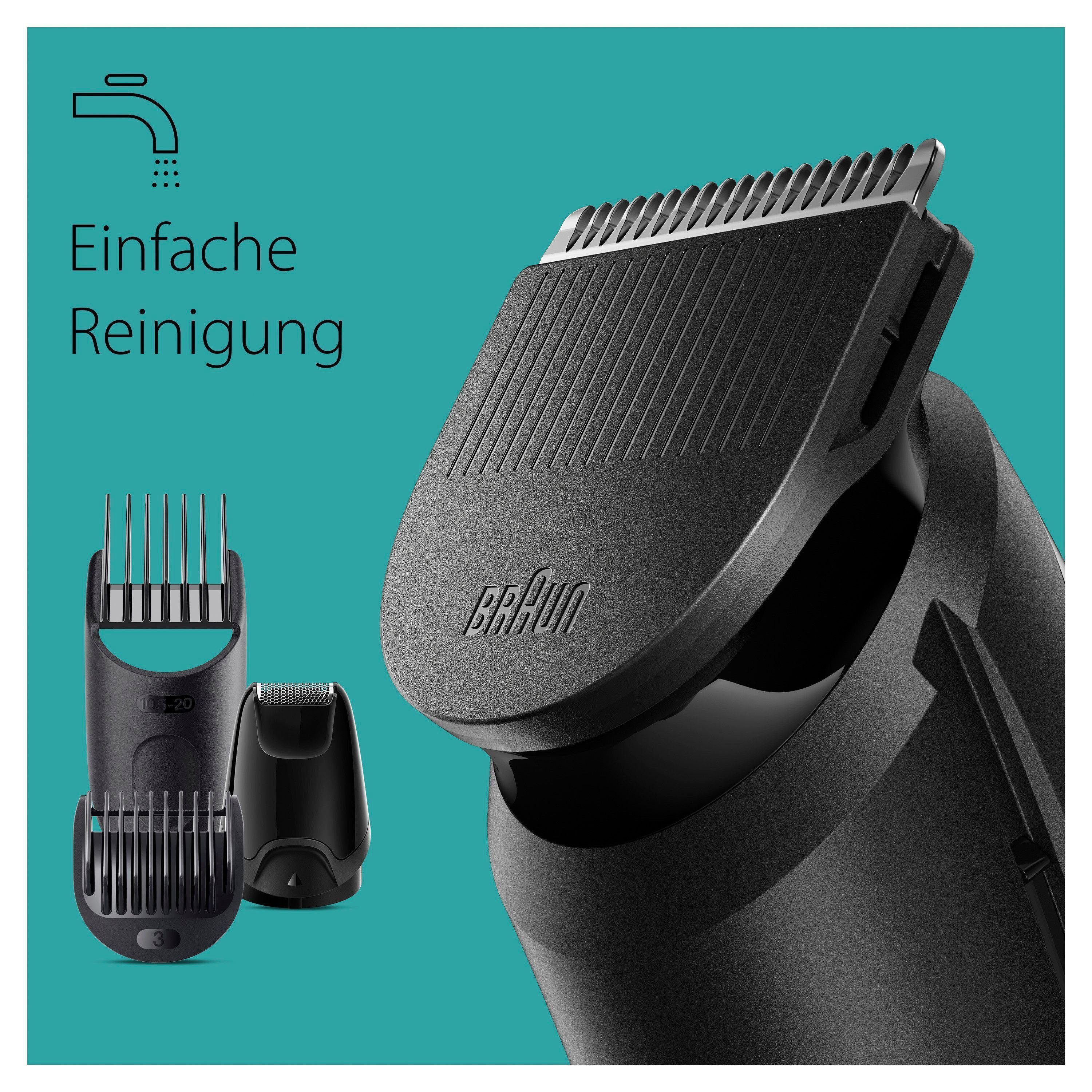 Min. Barttrimmer, All-In-One Laufzeit Braun kabellose Set Haarschneider 50 MGK3420, 6-in-1 Set, Styling Styling