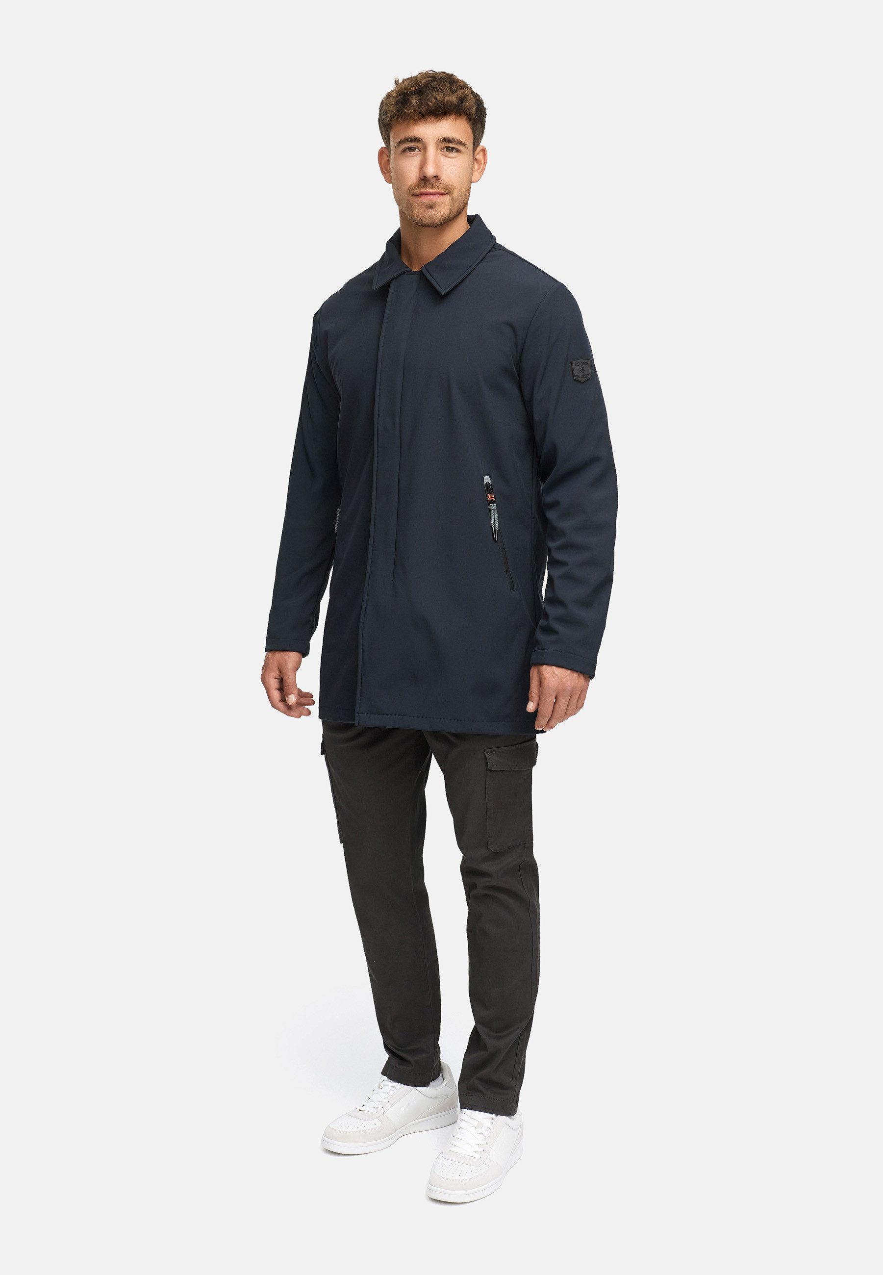 Indicode Trenchcoat Herren INRoute Softshell Mantel Herrenmantel Stylischer Herren Mantel