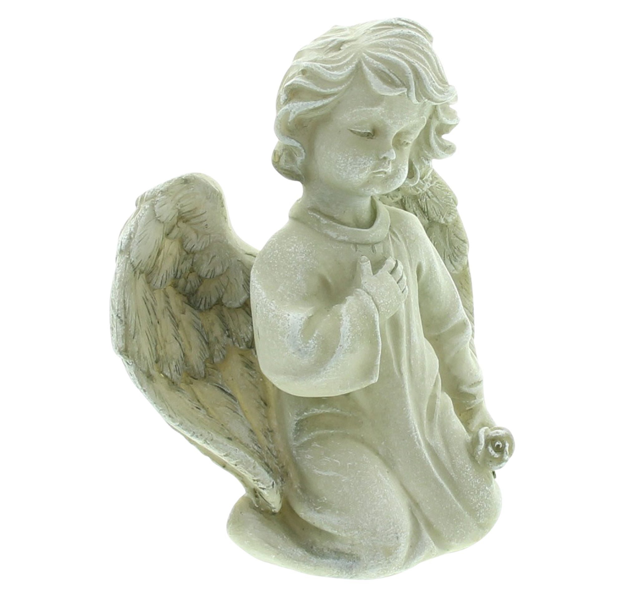 Gartenfigur Dekofigur Engel "Trauer" aus Polyresin, wetterfest, 17 cm hoch