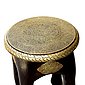 Casa Moro Hocker »Orientalischer Sitzhocker Kamala H 45 x Ø 34 cm rund aus Massivholz Mango handgeschnitzt mit Messing verziert, MA03-24«, Handmade, Bild 2