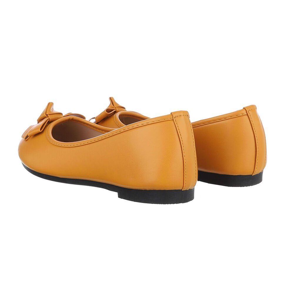 Ital-Design Damen Freizeit Ballerina (85894145) Blockabsatz Klassische Ballerinas in Orange