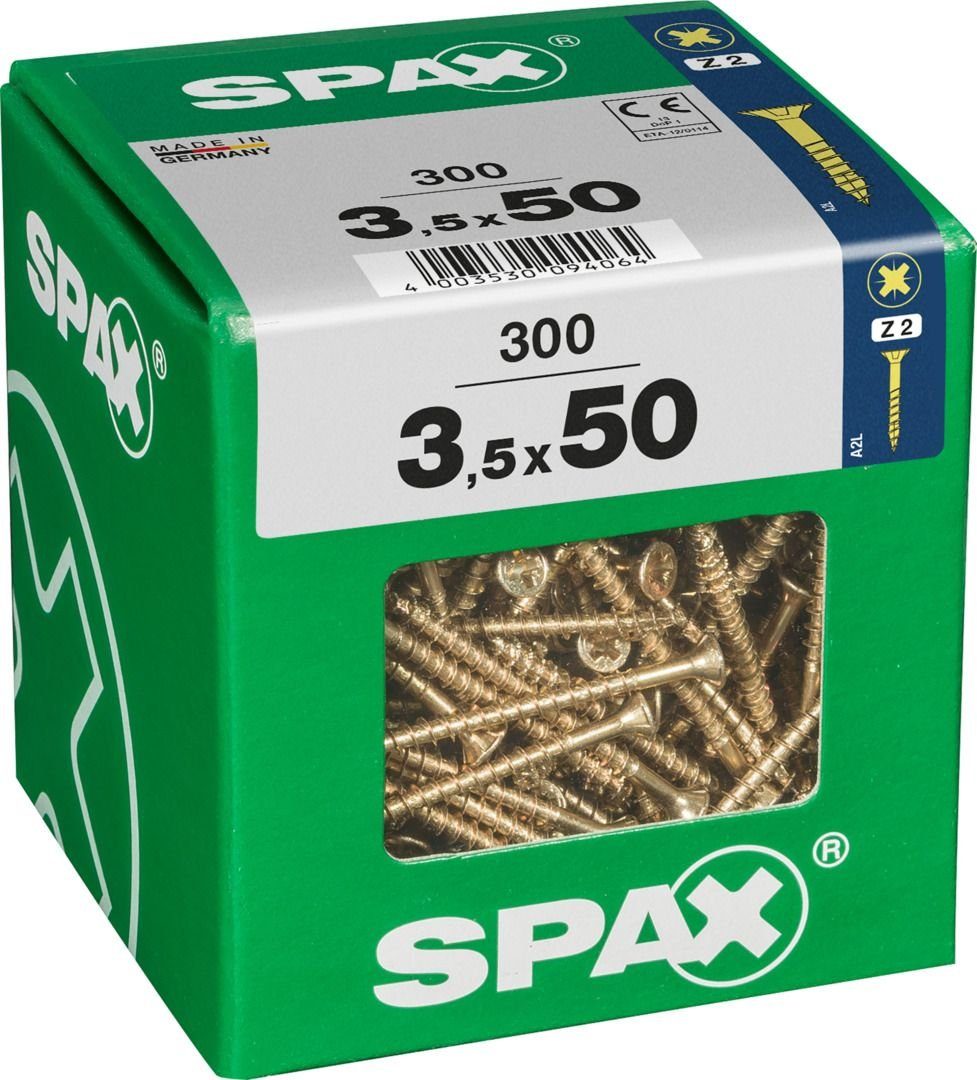 mm Universalschrauben SPAX Spax PZ 2 3.5 50 300 Holzbauschraube x -