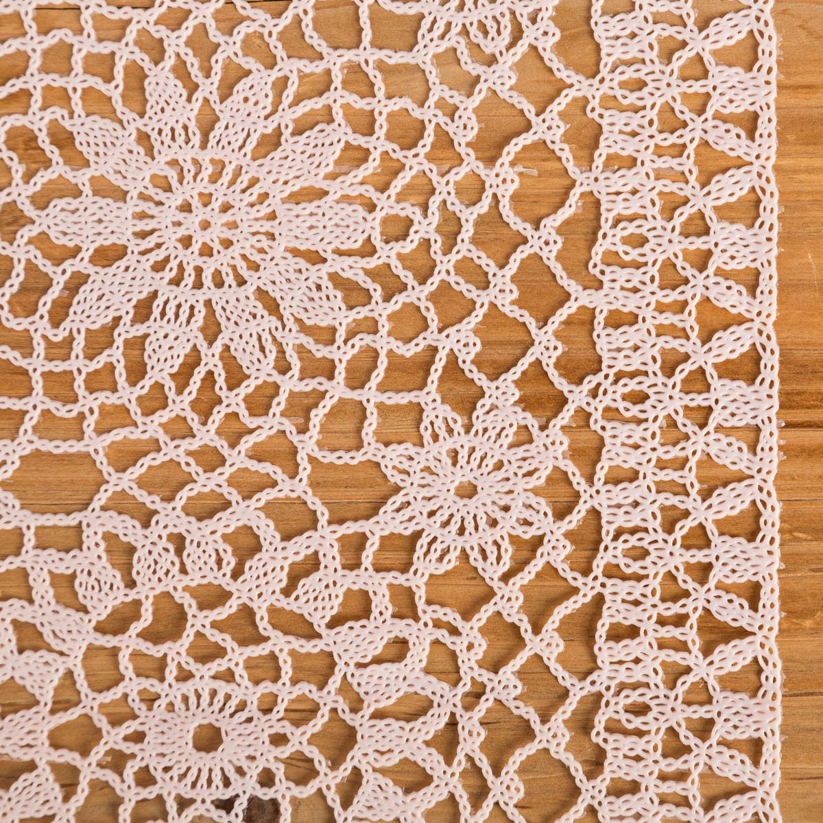 SCHÖNER LEBEN. Tischläufer Tischläufer Häkelspitze Amira altrosa 40x150 cm aus wetterfestem Vinyl, pflegeleicht