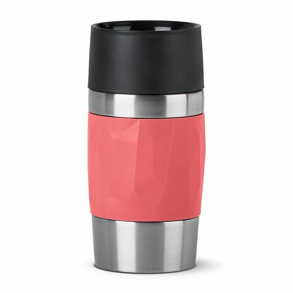 Emsa Thermobecher Travel Mug Compact Koralle 300 ml, Edelstahl