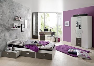 Storado Jugendzimmer-Set Berlin weiß / lava Colli 1 bis 4 (EAN 4260498522767), (siehe Artikelbeschreibung)