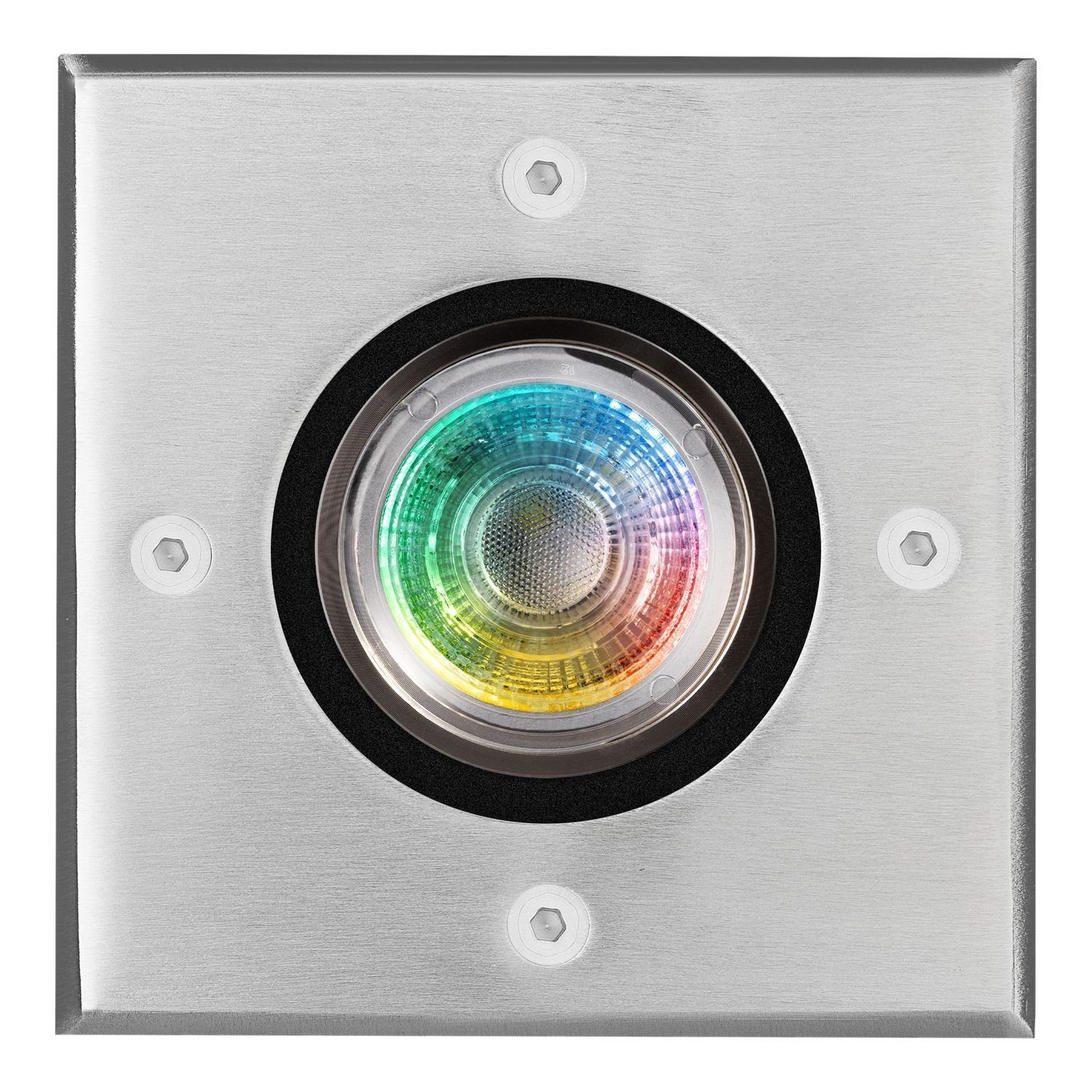 LEDANDO LED Einbaustrahler Flacher LED Bodeneinbaustrahler Leuchtmittel RGB RGB v mit tauschbarem