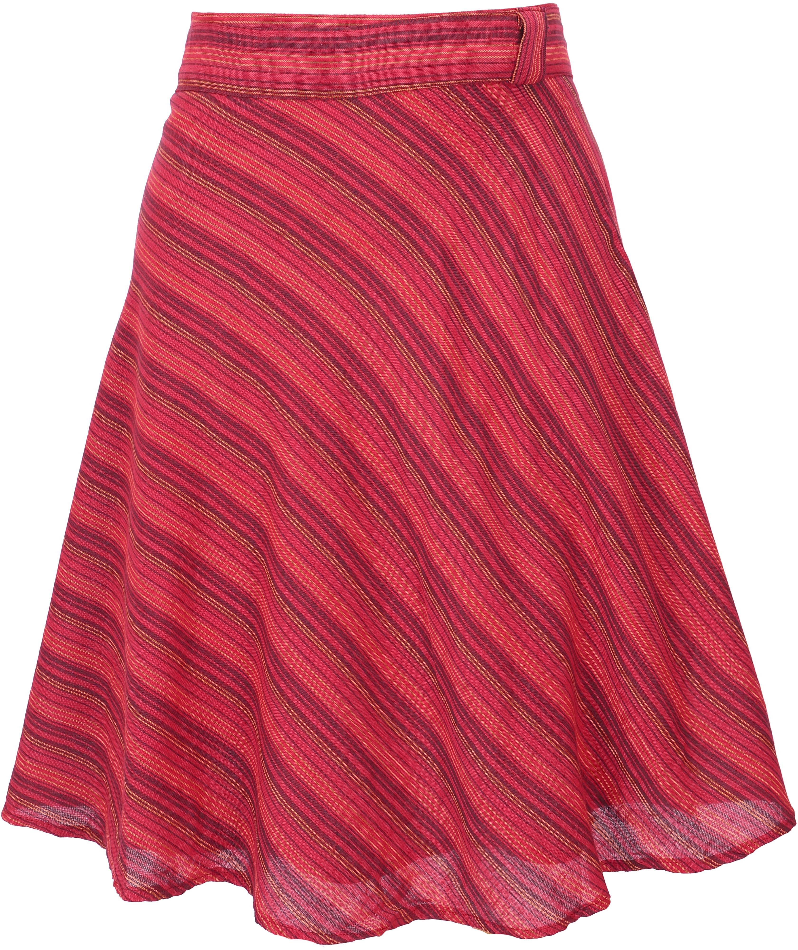 Guru-Shop Minirock Leichter gestreifter Wickelrock, Boho.. günstig online kaufen