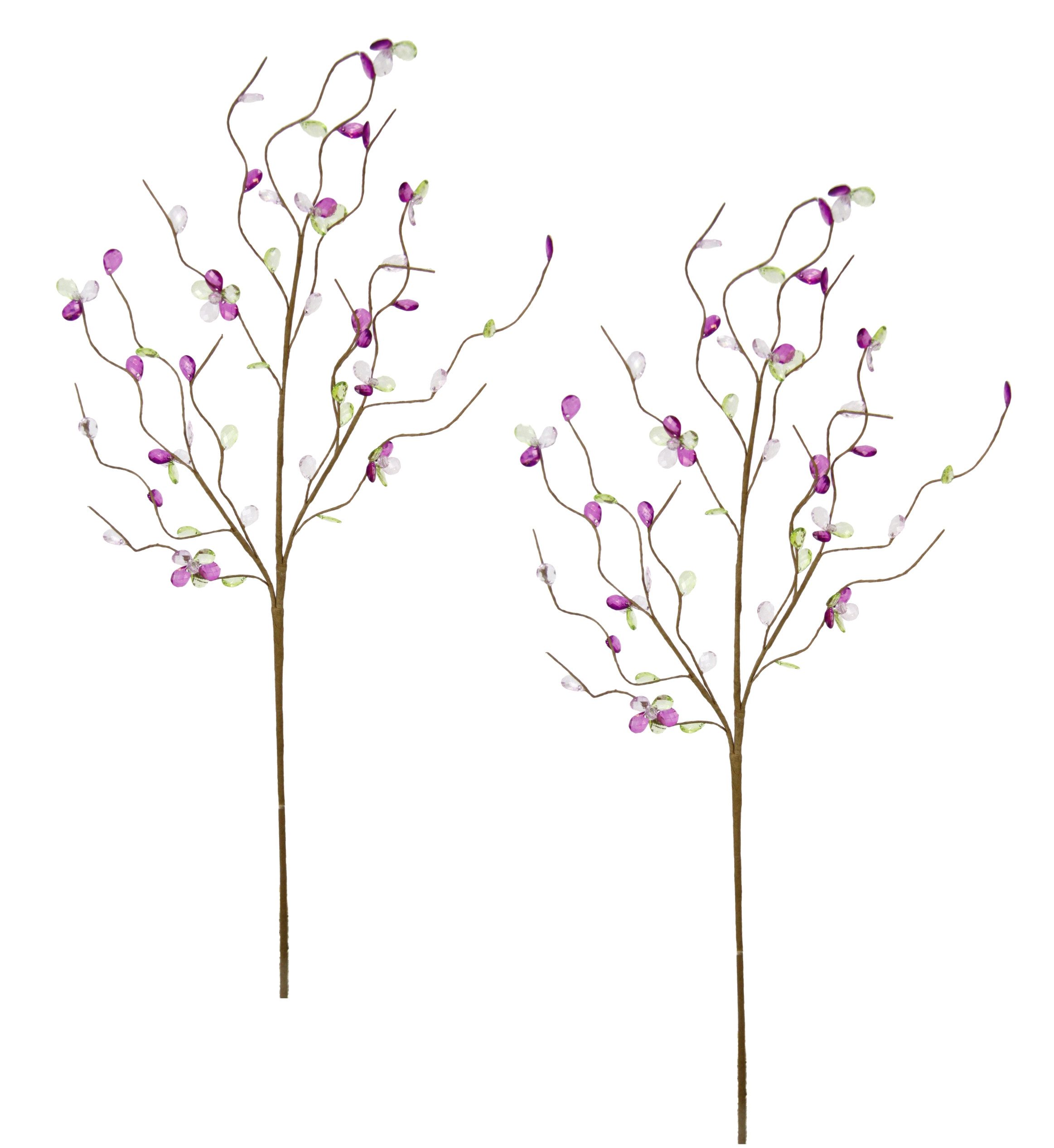 Kunstzweig Deko-Zweig mit Blüten, I.GE.A., Höhe 70 cm, 2er Set Ast Blume Einzelblume Floristik Hochzeit Kränze Kunstblume