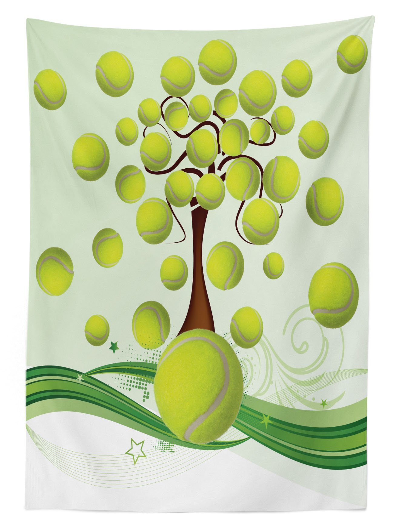 Für Abakuhaus Farbfest Waschbar den Außen Bereich geeignet Tischdecke Tennisbälle Klare Farben, Tennis Muster