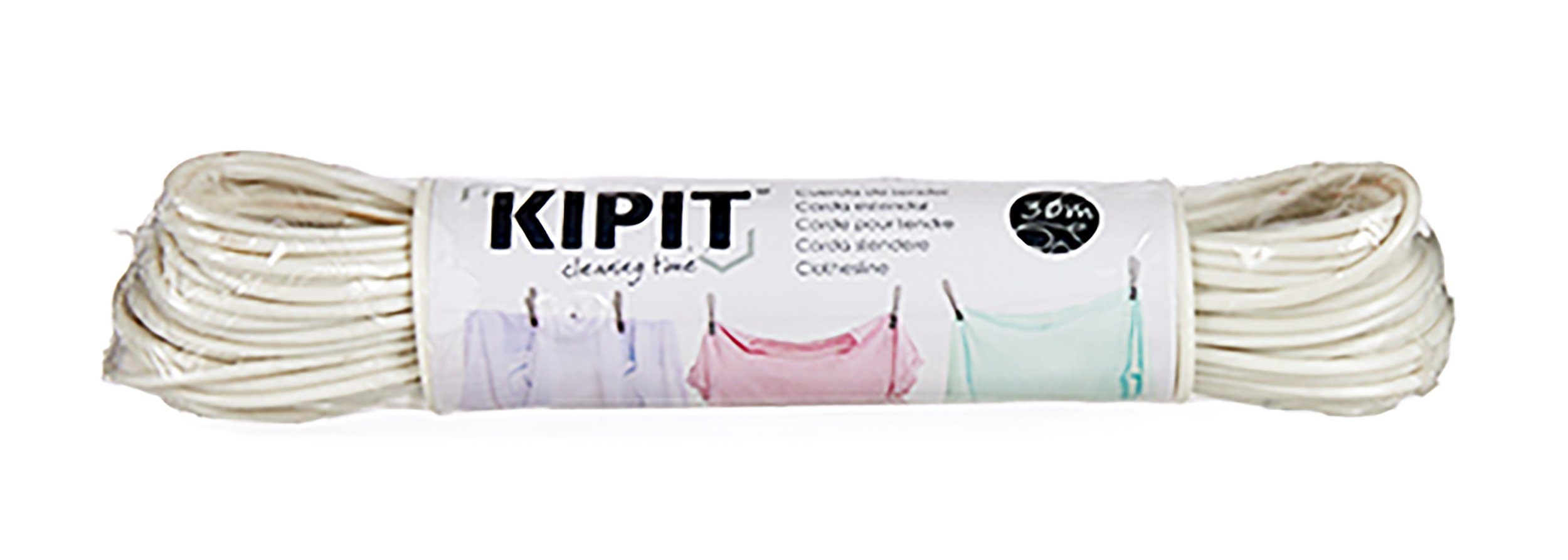 Kipit Wand-Wäscheleine WÄSCHELEINE 30m Weiss Ø2,3mm für Wäschespinne AR (Длина - 30m), Rutschfest Wäsche Leine