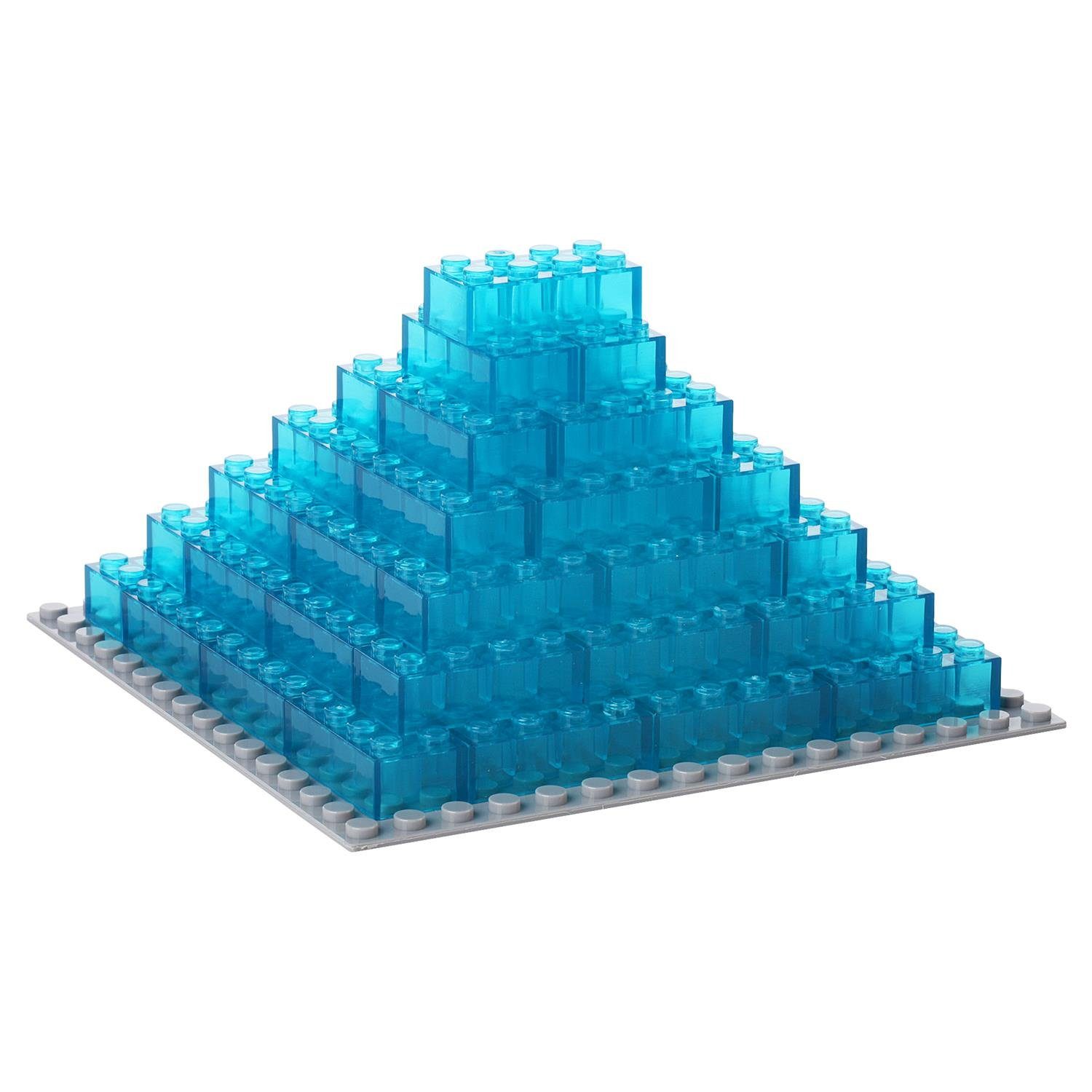 + Katara Herstellern Box-Set + allen transparent-blau Farben verschiedene Kompatibel Steinen Anderen (3er zu 520 Bausteine mit Platte - Konstruktionsspielsteine Box, Set),