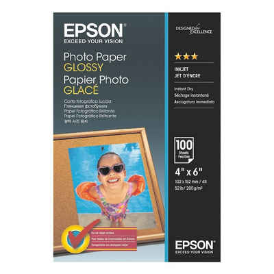 Epson Fotopapier Photo Paper Glossy, Format 10x15 cm, glänzend, 200 g/m², 100 Blatt