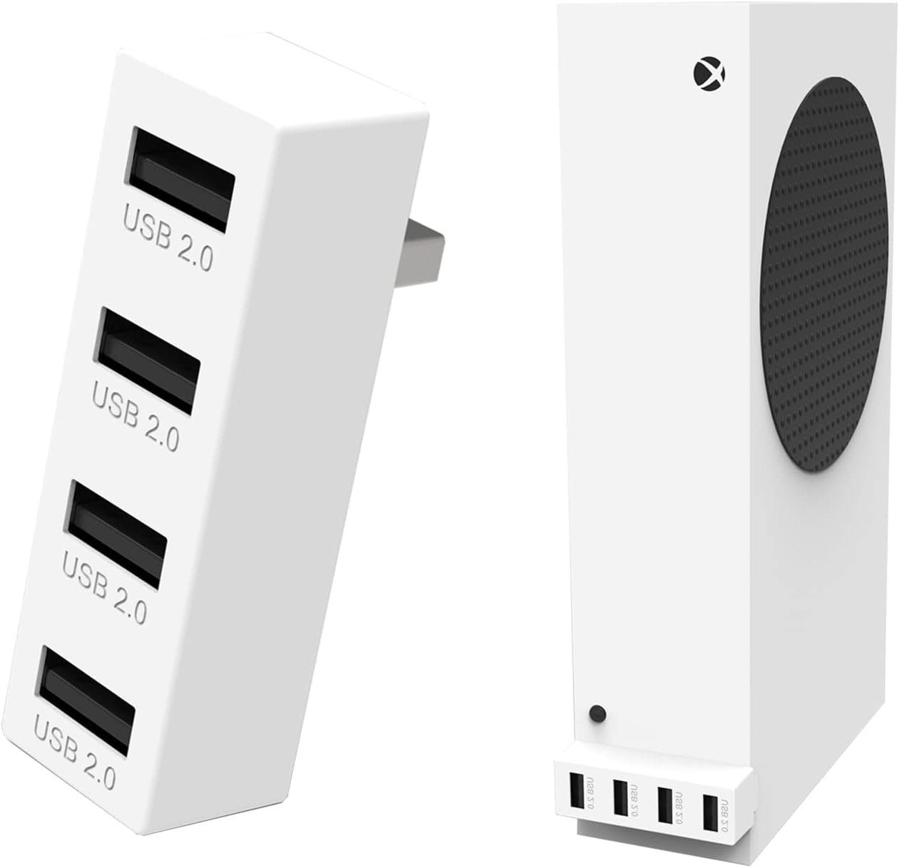HYTIREBY USB Hub 2.0 mit 4 Anschlüssen für Xbox Series X/S Zubehor für Xbox Contoller (Hochgeschwindigkeits USB Hub Splitter Erweiterungsadapter)
