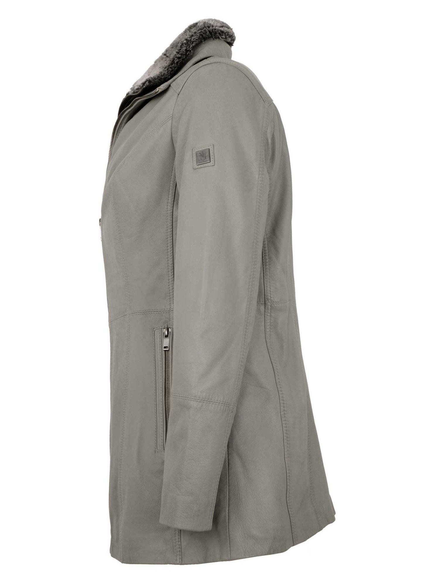 Otto Kern Lederjacke Donna/L OTTO KERN - Damen Ledermantel Longjacke Lammnappa grau