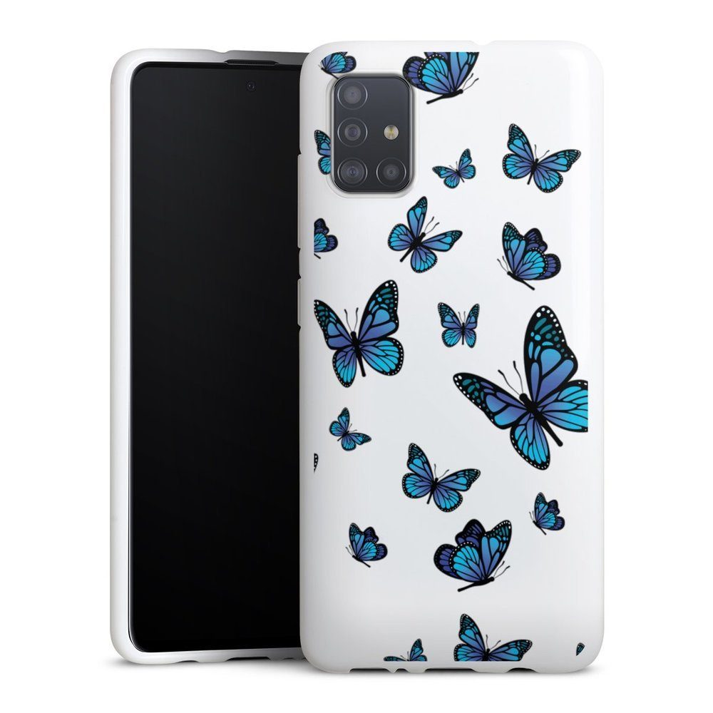 DeinDesign Handyhülle Schmetterling Muster transparent Butterfly Pattern  Transparent, Samsung Galaxy A51 Silikon Hülle Bumper Case Handy Schutzhülle