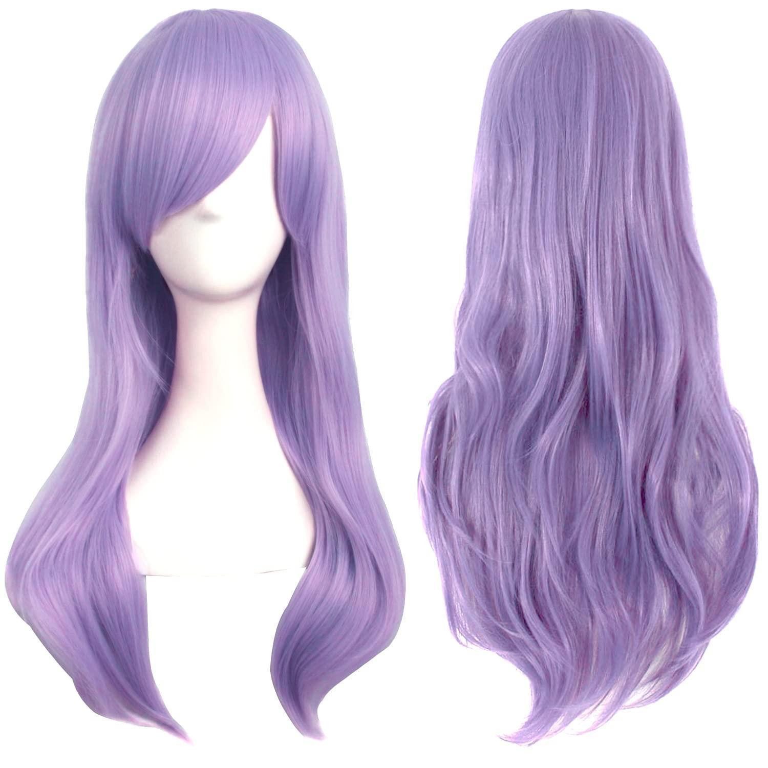 Kostüm-Perücke Perücke Cosplay 70cm Lila Synthetisch Gewellt Pony Hellviolett