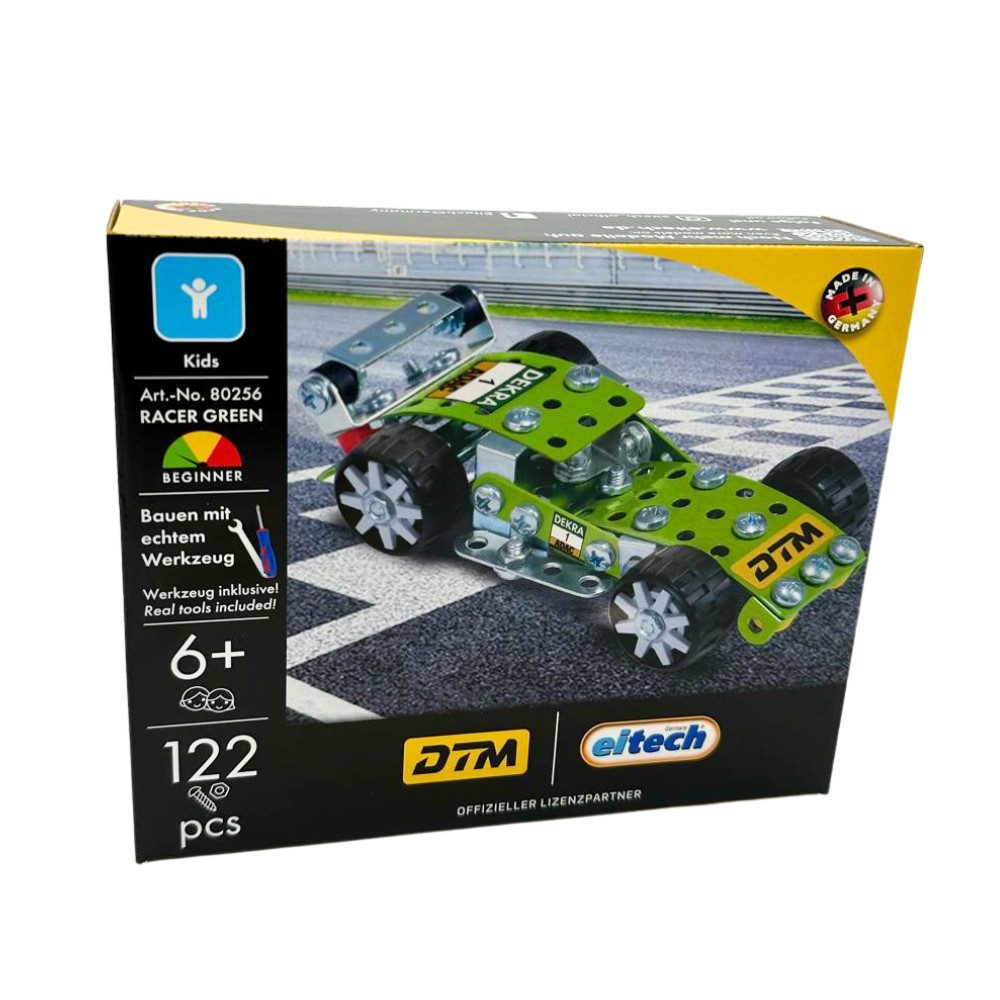 Eitech DTM Racer Green Metallbaukasten, (Modellauto, 122 St., Modellbausatz), Made in Germany