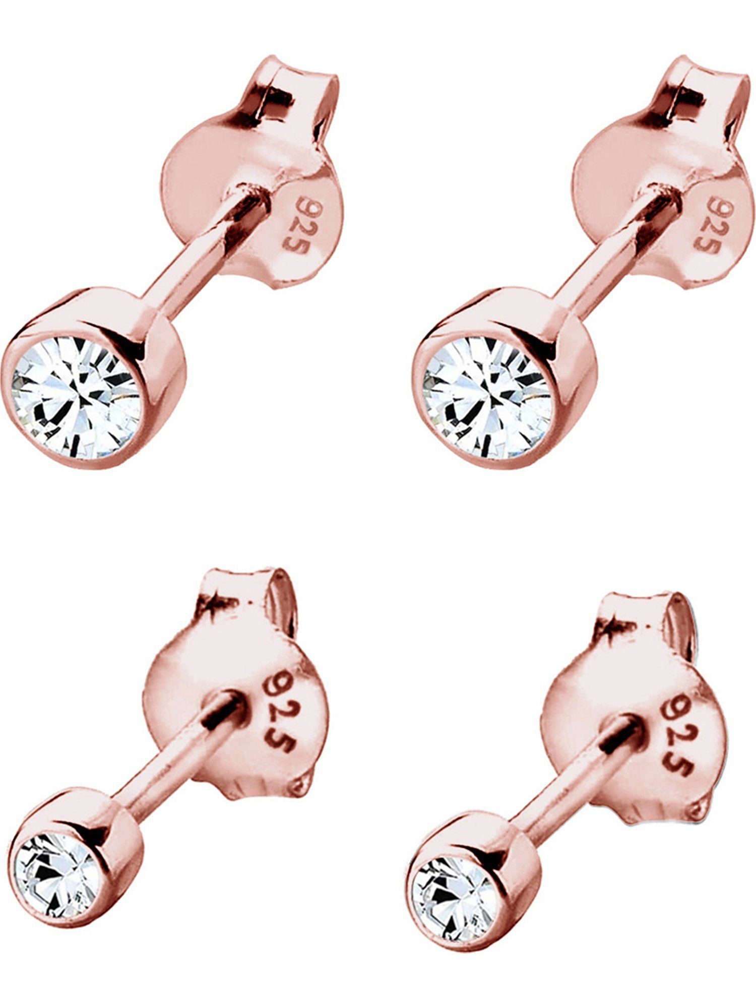 Elli Paar Ohrstecker Elli Damen-Ohrstecker 925er Silber 2 Kristall