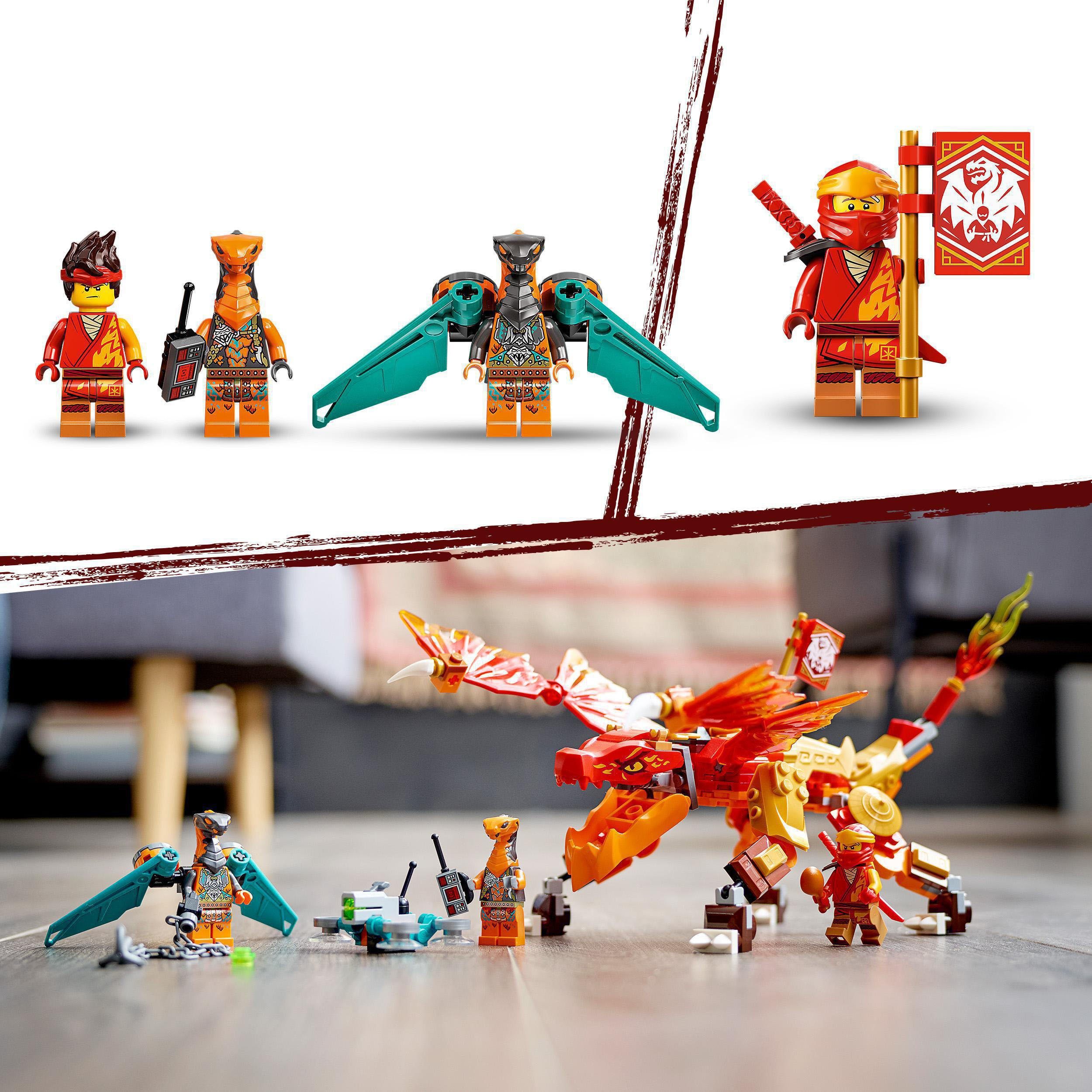 EVO LEGO® LEGO® (204 Feuerdrache (71762), NINJAGO®, Kais Konstruktionsspielsteine St)