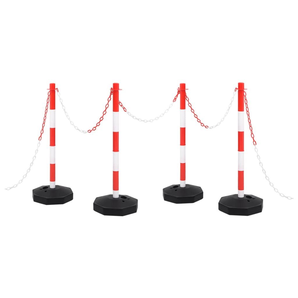 Verkehrsschild Kettenpfosten-Set mit 10 m Kunststoffkette