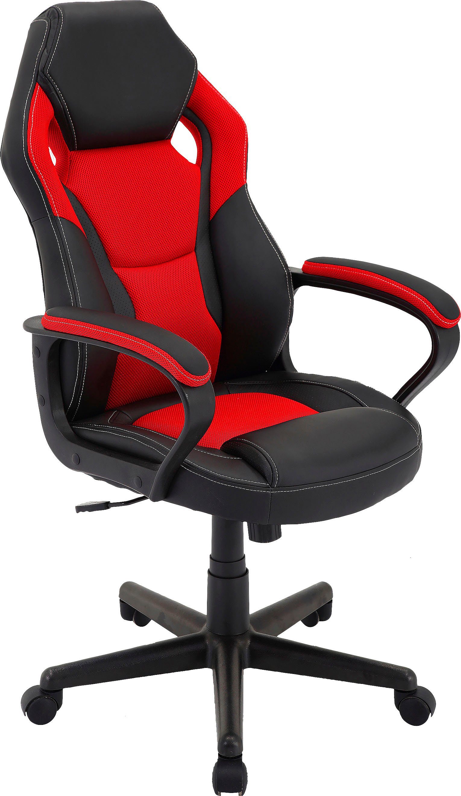 byLIVING Gaming-Stuhl Matteo, Wippmechanik rot rot Schreibtischstuhl verstellbarer schwarz mit schwarz / | 