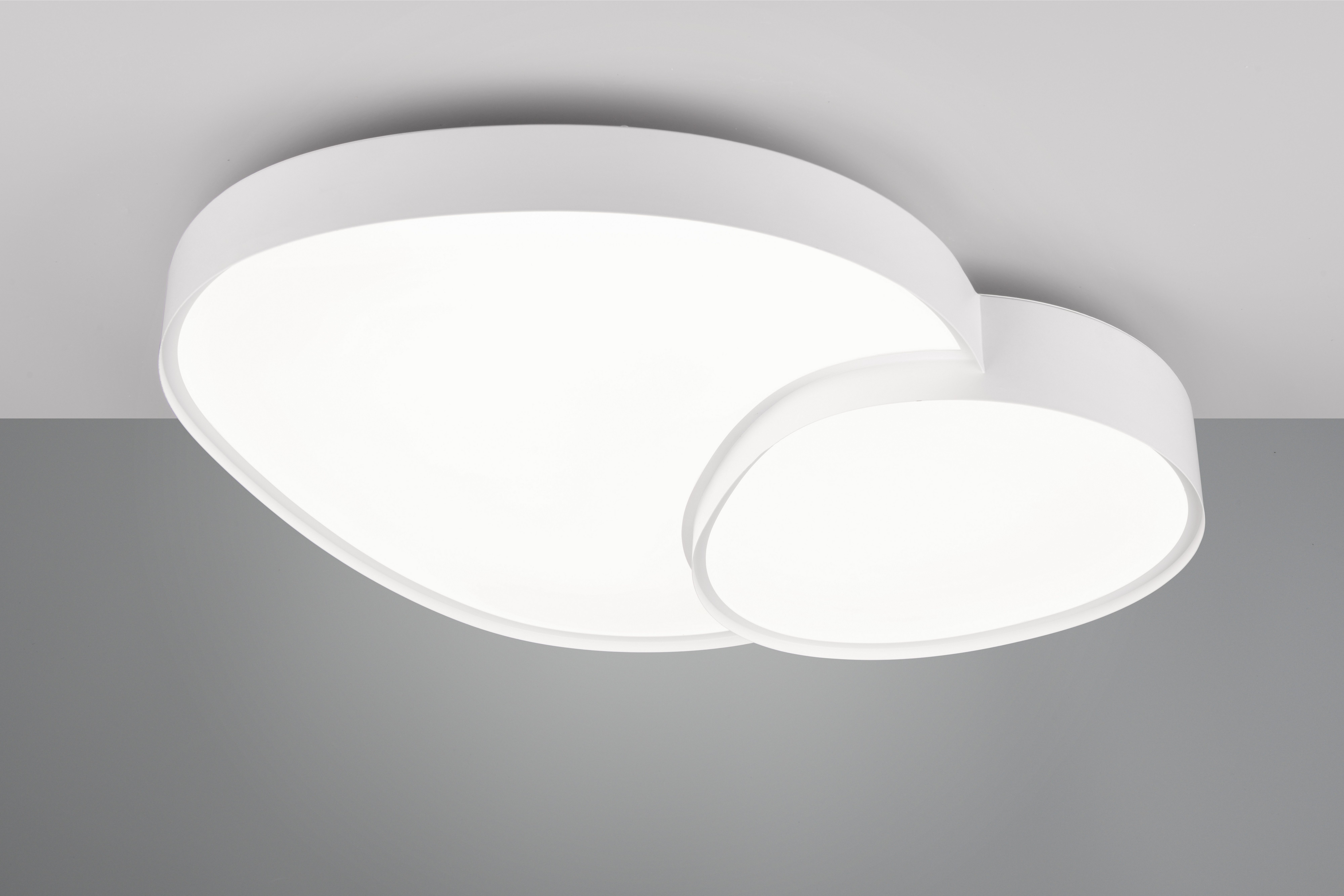 TRIO Leuchten LED Deckenleuchte RISE, LED Deckenlampe 45W 5300 Lumen warmweiß bis kaltweiß 2700-6500K, Dimmfunktion, LED fest integriert, warmweiß - kaltweiß, Fernbedienung dimmbar Memoryfunktion Nachtlicht CCT Lichtfarbe wählbar