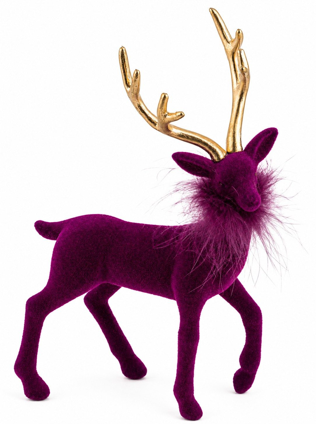 Kunstgewerbe Gehlmann Weihnachtsfigur Otto Deko Hirsch Lila