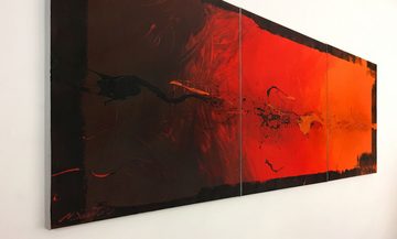 WandbilderXXL Gemälde Fire Eruption 180 x 60 cm, Abstraktes Gemälde, handgemaltes Unikat