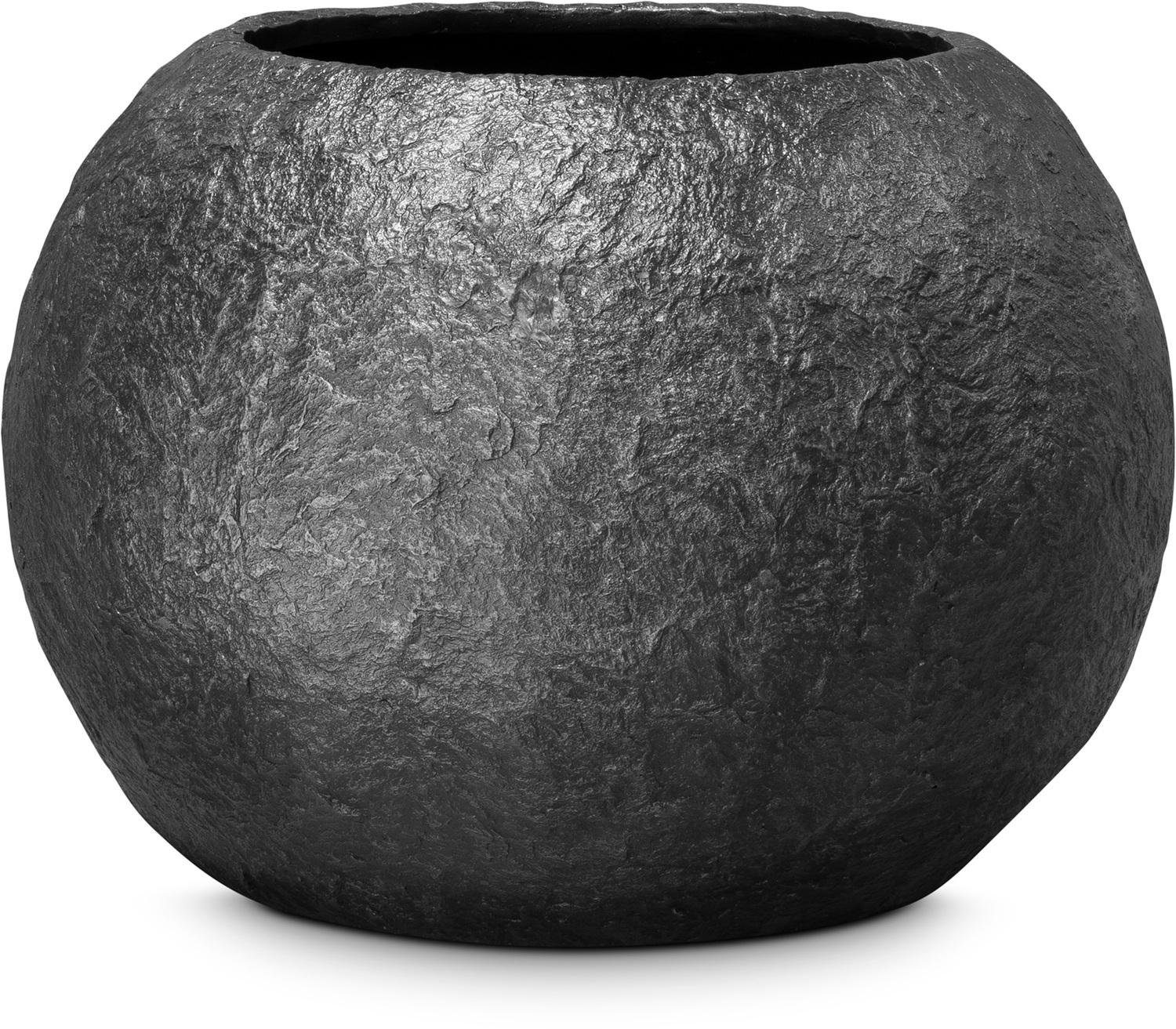 fleur ami Pflanzkübel Rocky Globe Pflanzgefäß, Ø 80 cm, Höhe 57 cm, black granite schwarz granit
