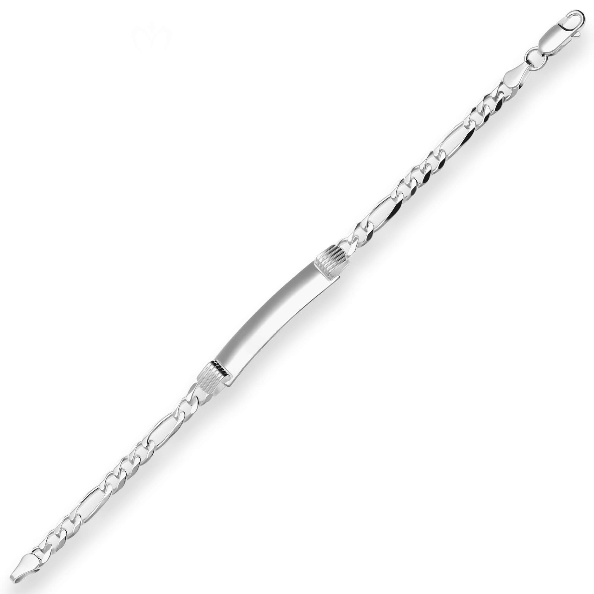 Silberarmband 5,7mm Id-Armband Figarokette aus 925 Silber 21cm