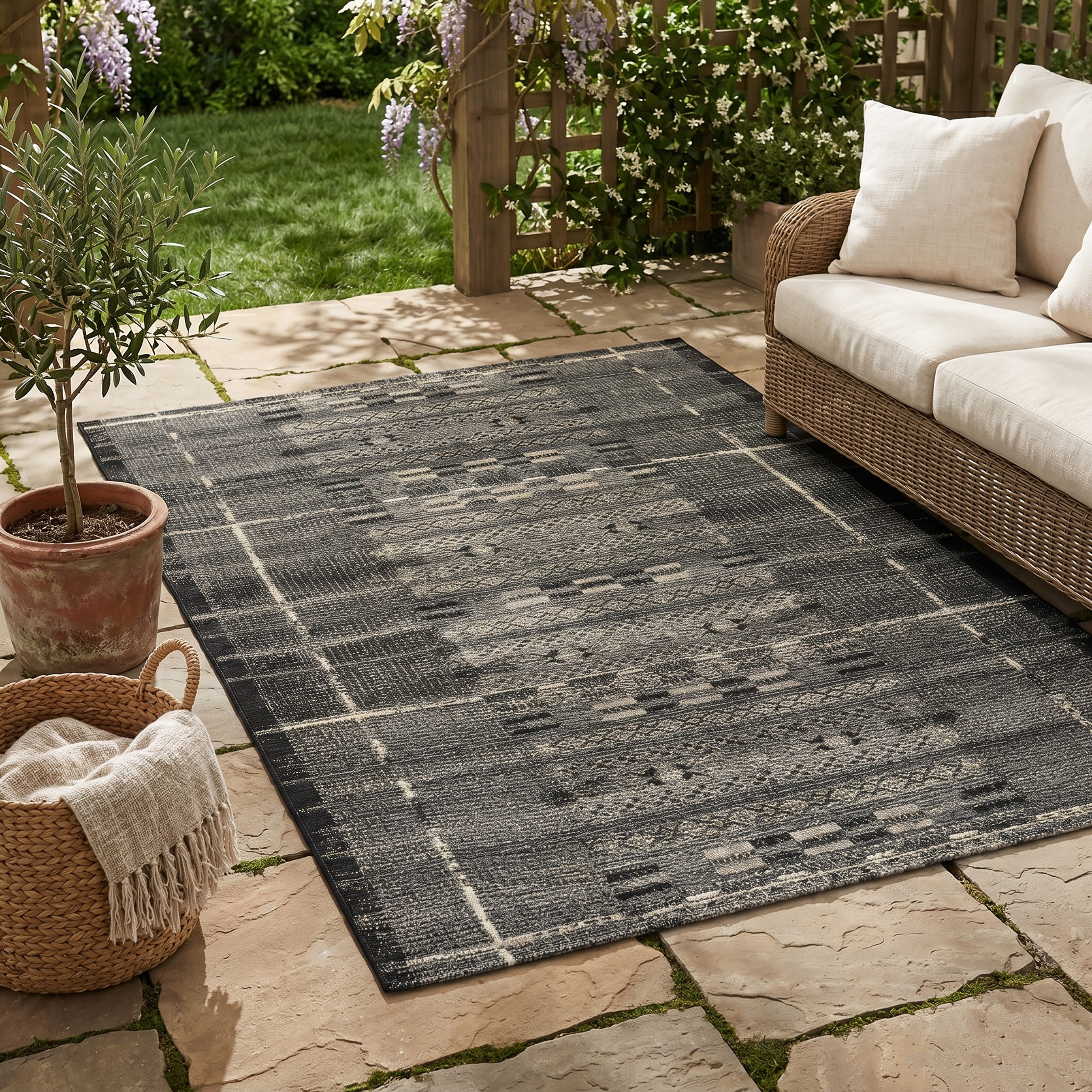 Gino Falcone Teppich Outdoor-Africa 38, rechteckig, Höhe: 5 mm, Flachgewebe, Ethno Style, In- und Outdoor geeignet