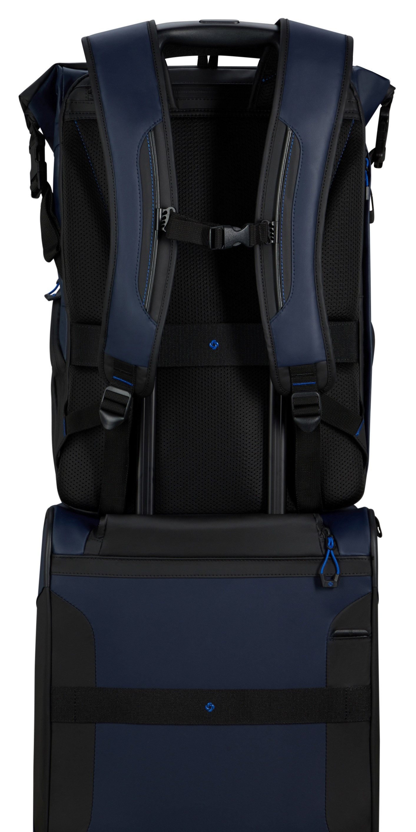 Samsonite Reiserucksack ECODIVER L, Freizeitrucksack Laptoprucksack Trolleyaufstecksystem Rolltop Backpack