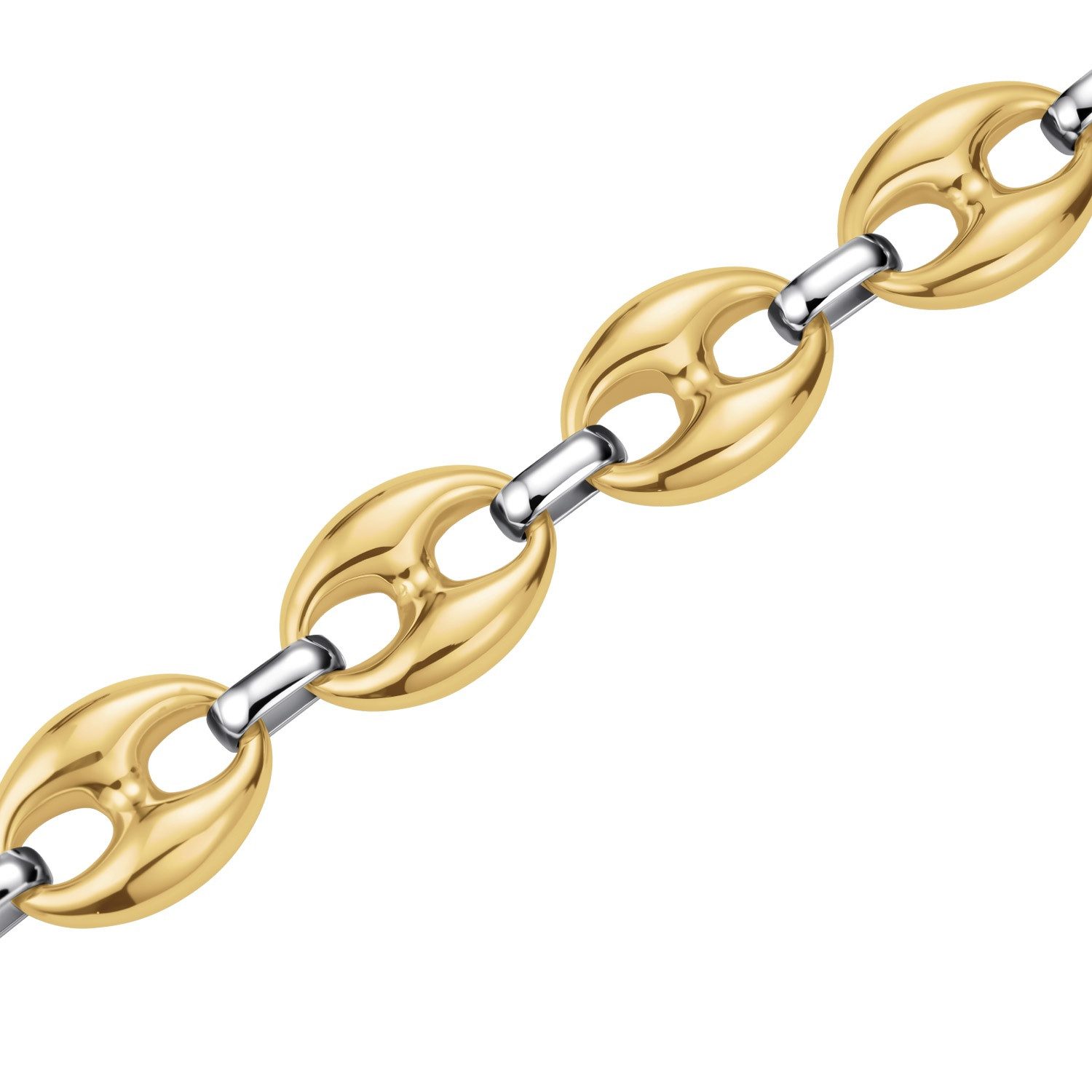 ROSEFIELD Gliederarmband Damen-Coffee Bean Bicolor