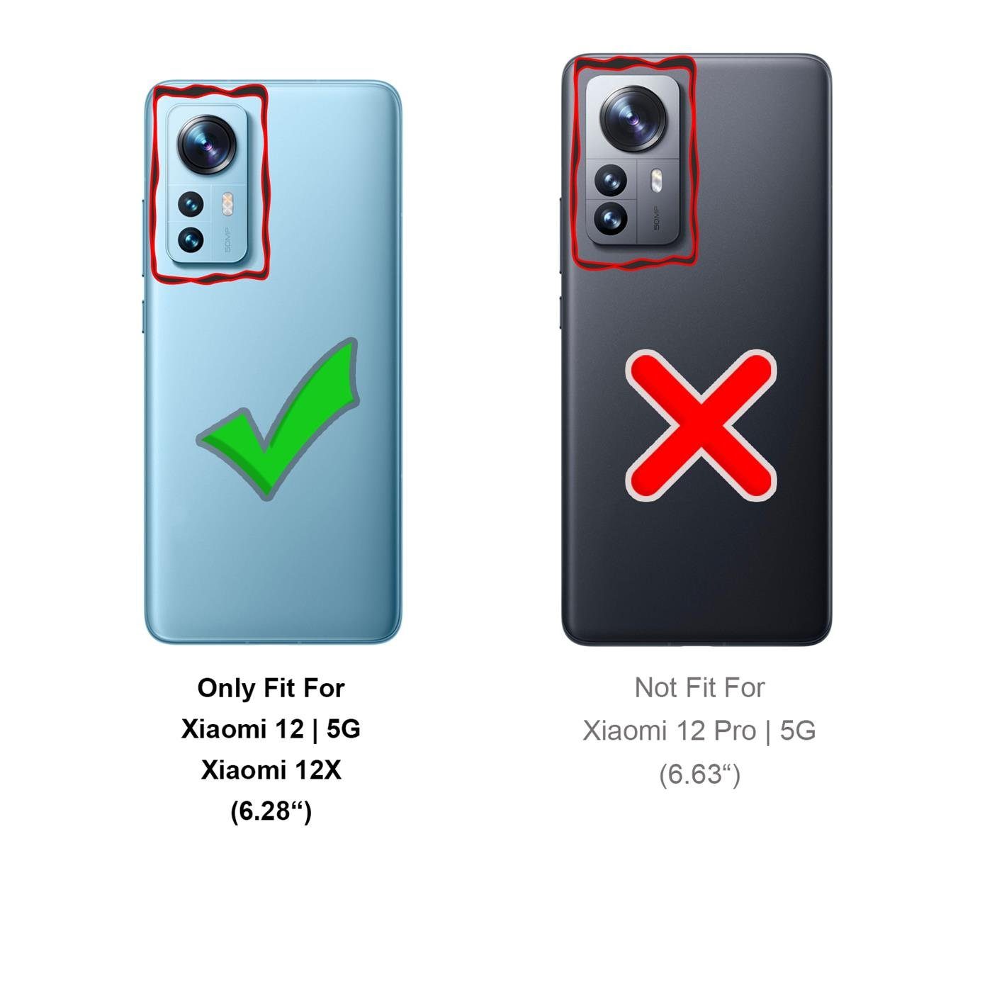 CoolGadget Handyhülle Black Series Handy Hülle für Xiaomi 12, Xiaomi 12X 6,28 Zoll, Edle Silikon Schlicht Robust Schutzhülle für Xiaomi 12 / 12X Hülle