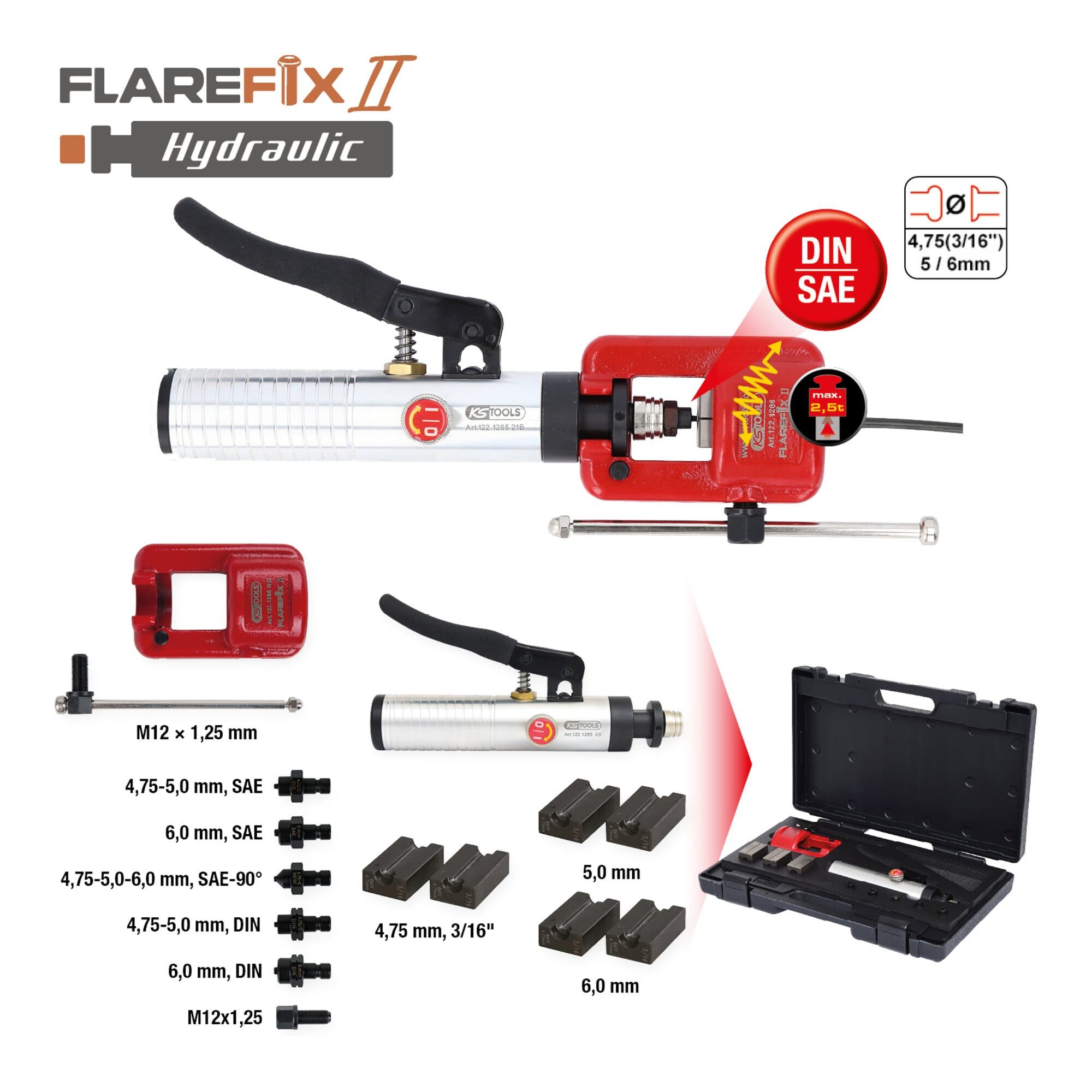 KS Tools Karosseriescheibe KS Tools Universal-Bördelgerät-Satz, 11-teiligFlarefix II
