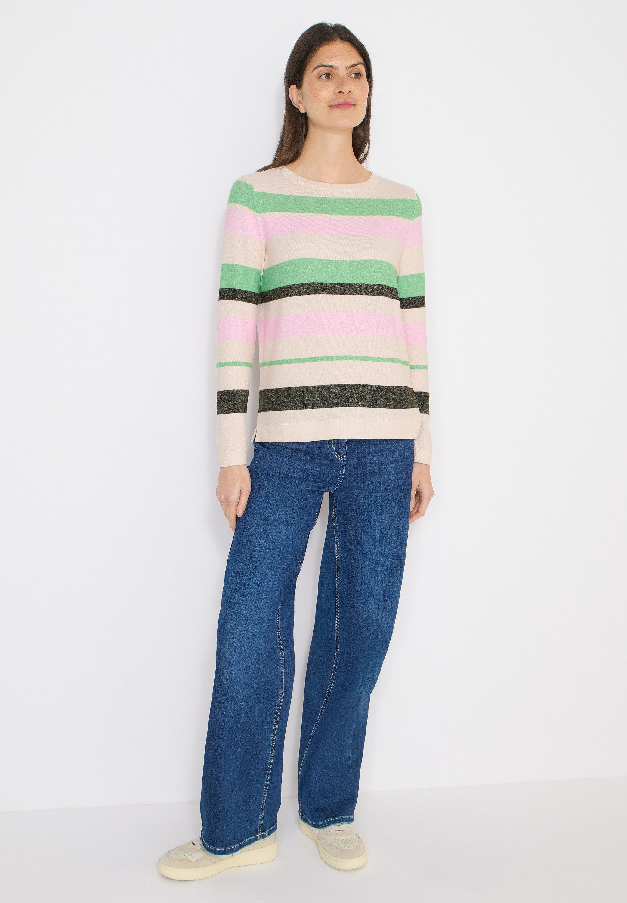 CECIL Langarmshirt aus strecthigem Viskosematerial