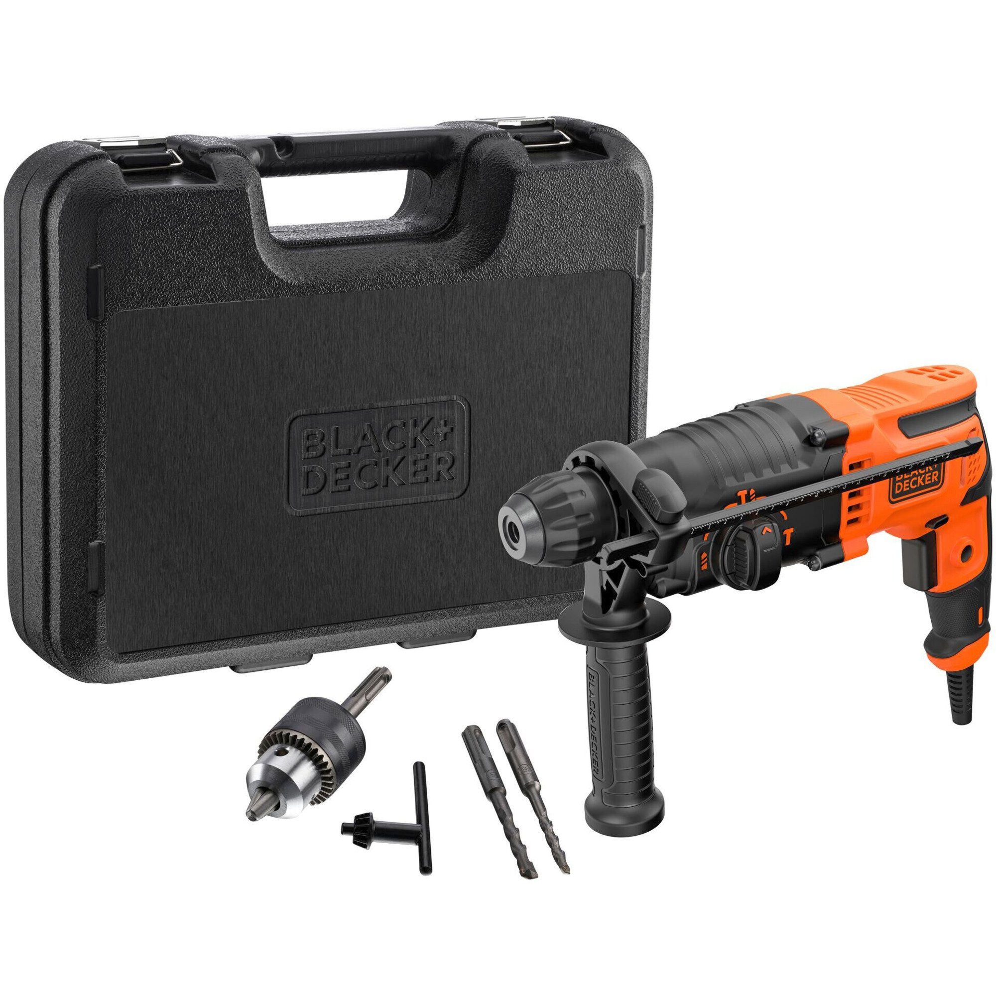 Black + Decker Bohrmaschine BLACK+DECKER Bohrhammer BEHS01K-QS, (650 Watt