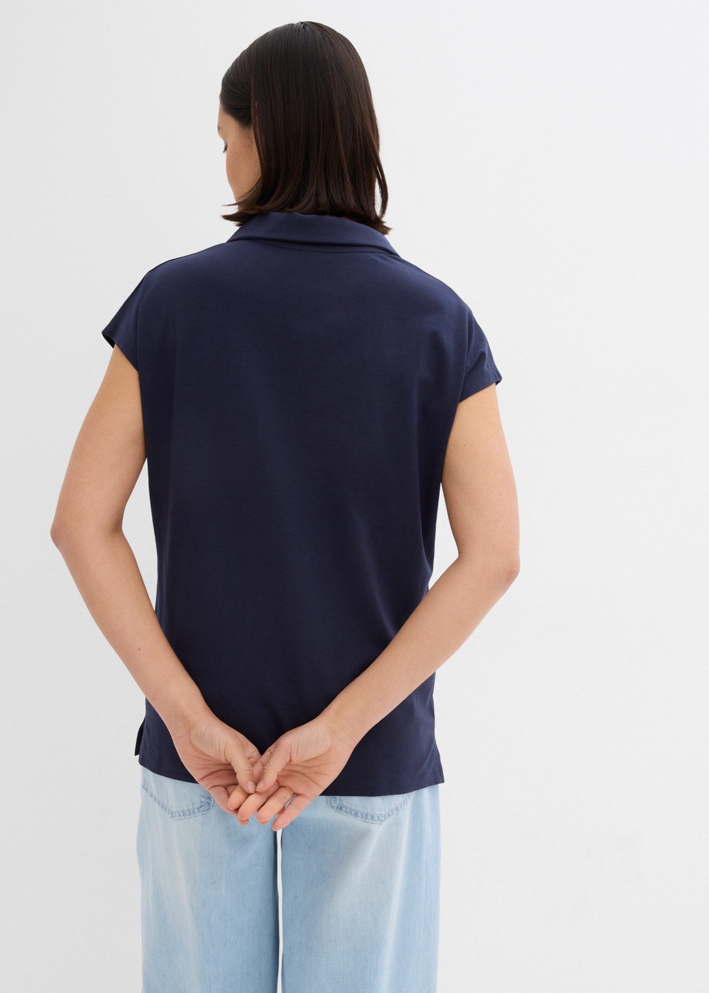 bonprix T-Shirt Regular Fit Passform, Kurzarm, offener Polokragen