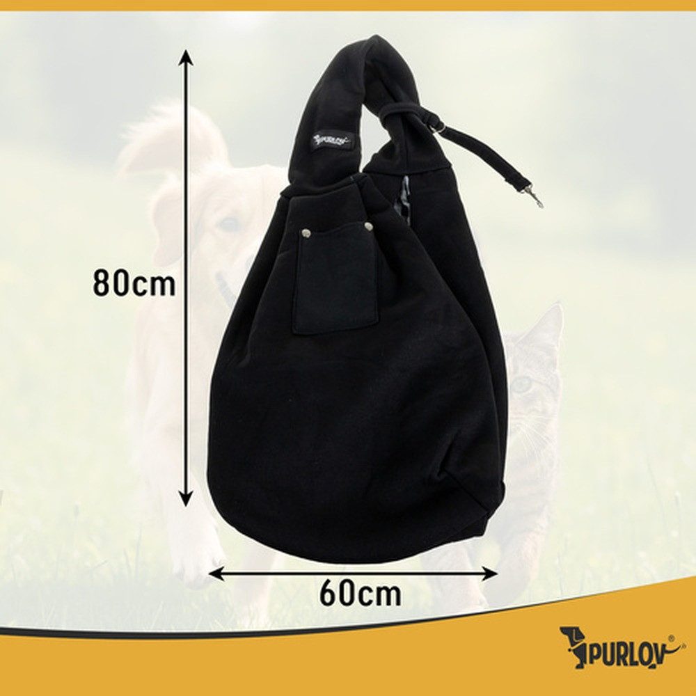 Purlov Tiertransporttasche Känguru-Trage Hundetasche bis 5 kg, Weiche Polsterung und ergonomischer Hüftgurt